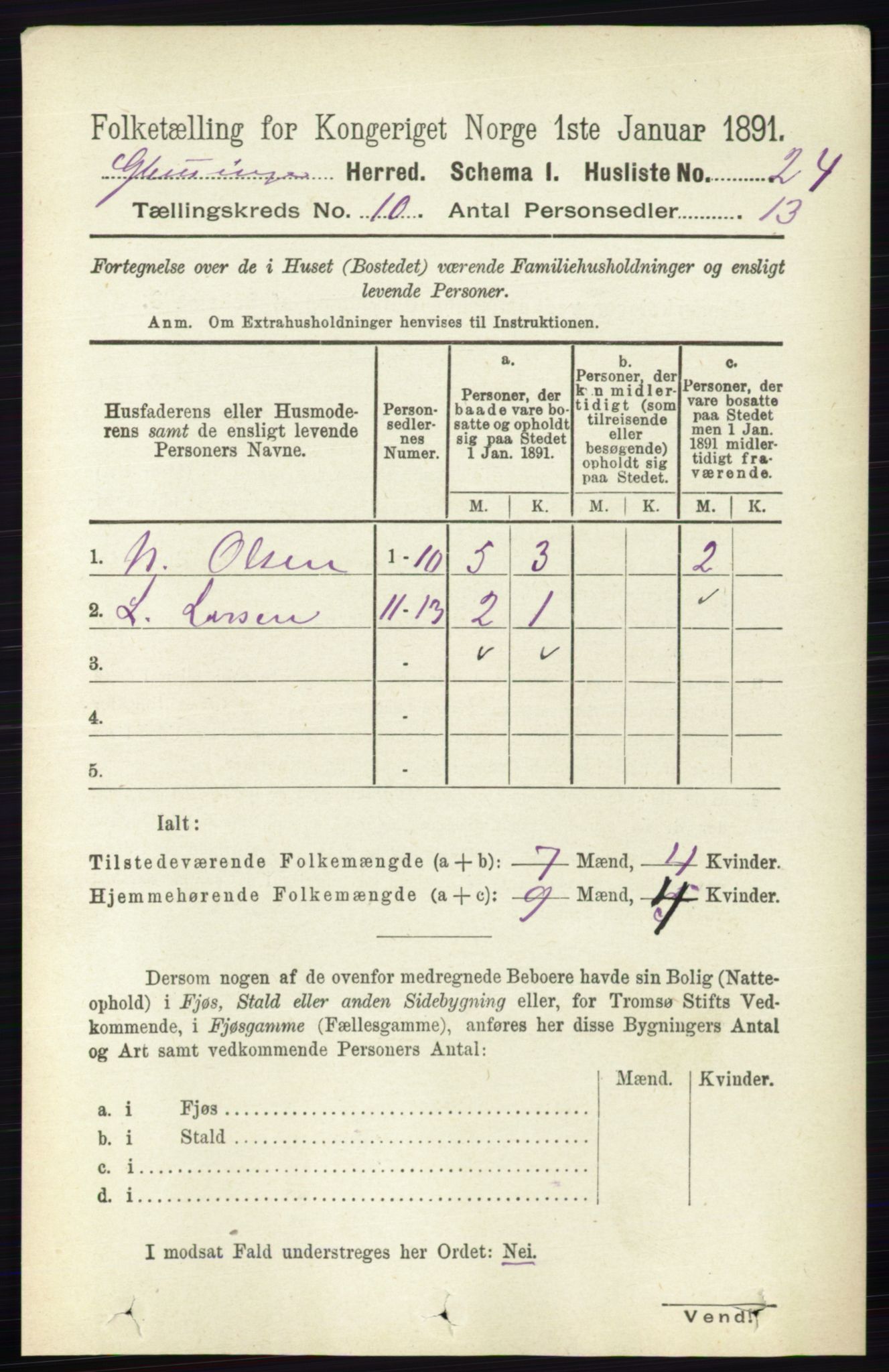 RA, 1891 census for 0132 Glemmen, 1891, p. 9924