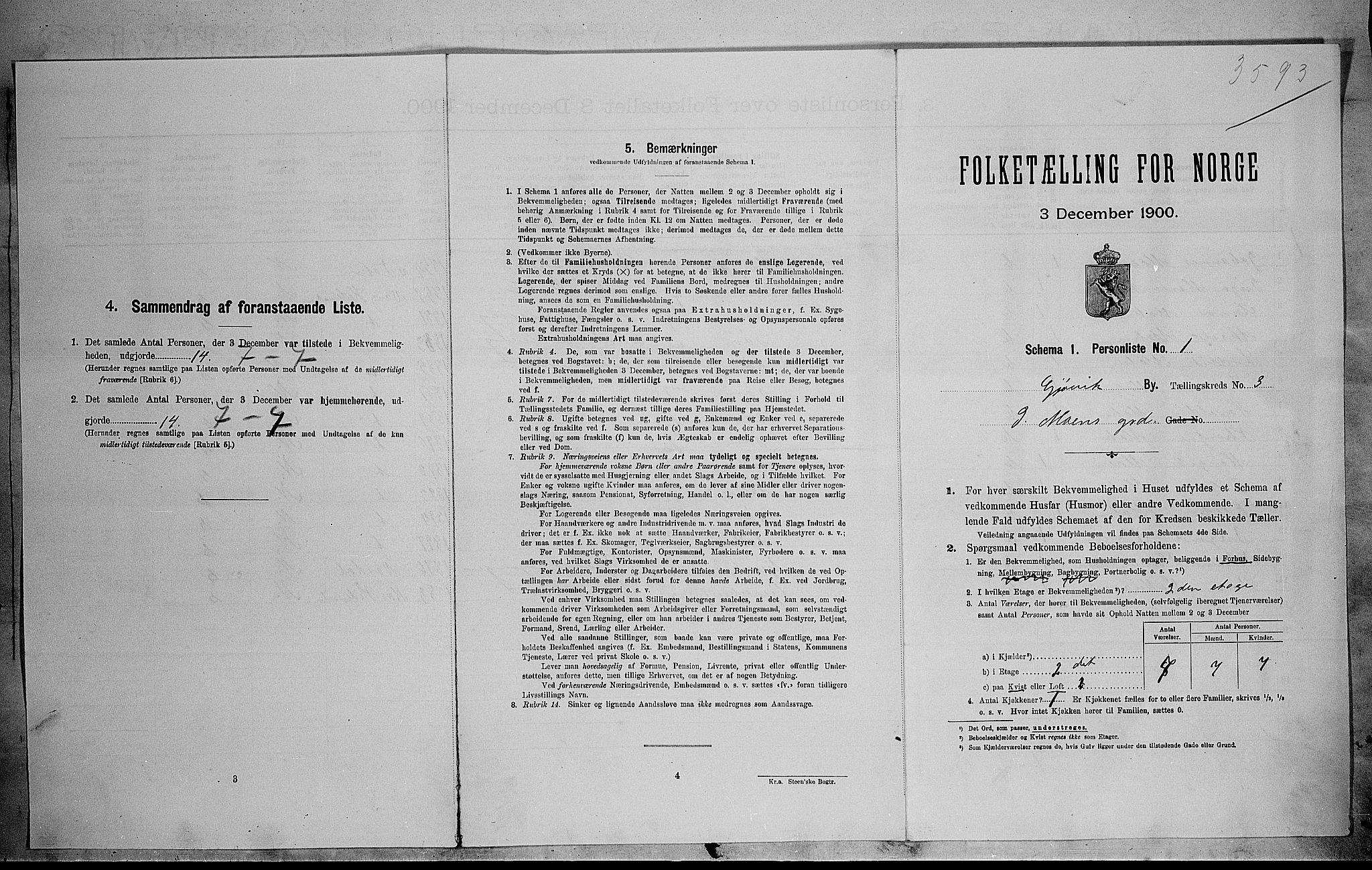 SAH, 1900 census for Gjøvik, 1900, p. 311