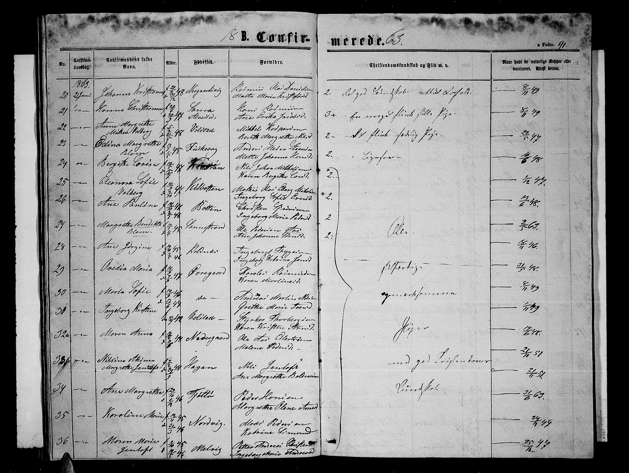 Trondenes sokneprestkontor, SATØ/S-1319/H/Hb/L0008klokker: Parish register (copy) no. 8, 1863-1869, p. 91