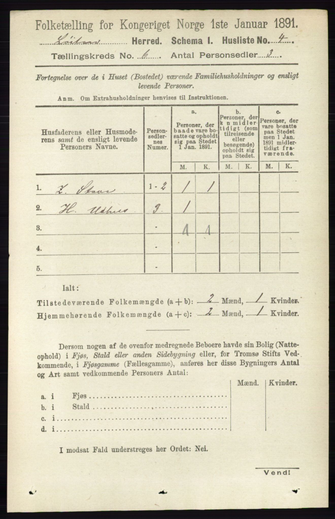 RA, 1891 census for 0415 Løten, 1891, p. 3978