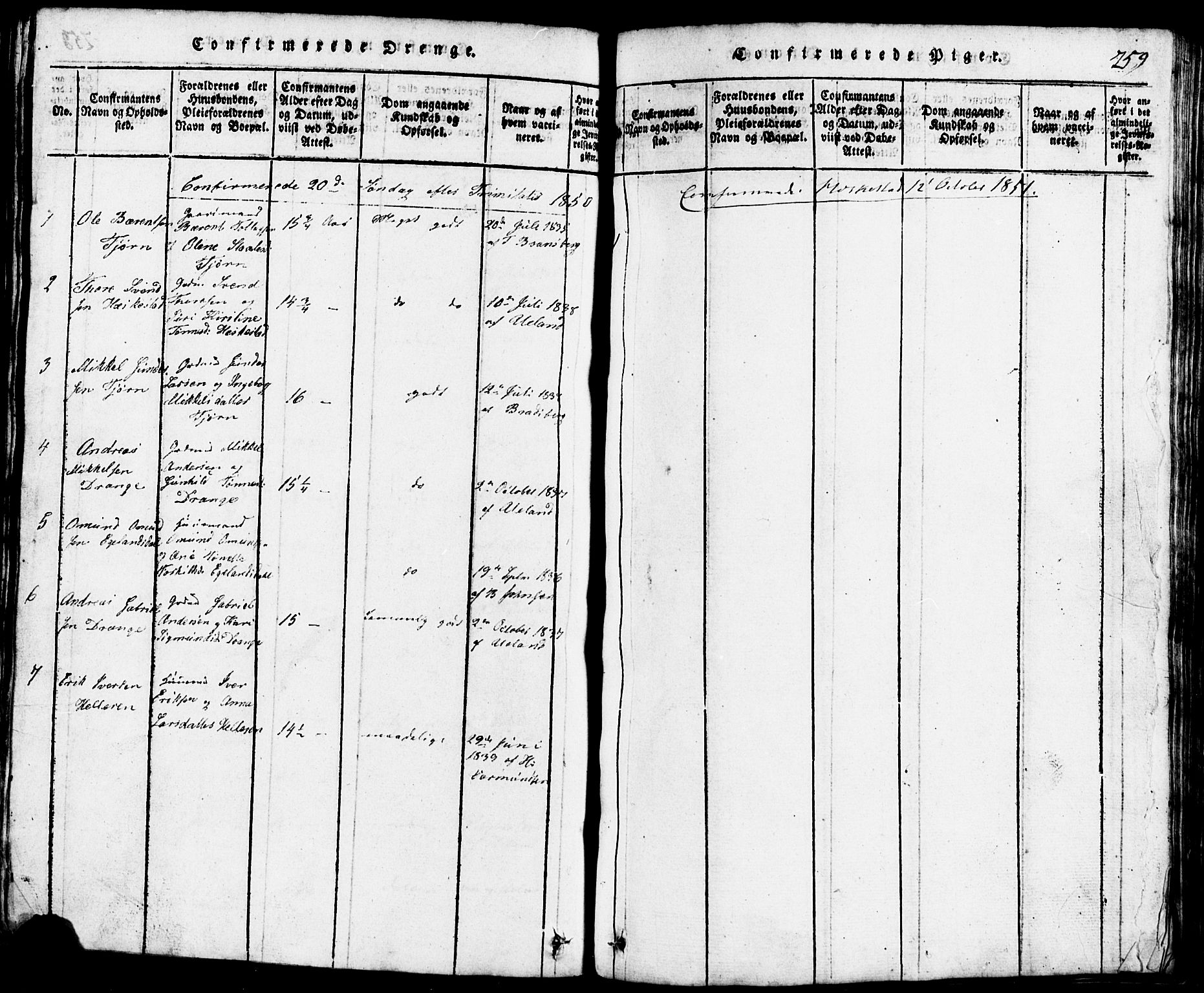 Lund sokneprestkontor, AV/SAST-A-101809/S07/L0001: Parish register (copy) no. B 1, 1815-1853, p. 259