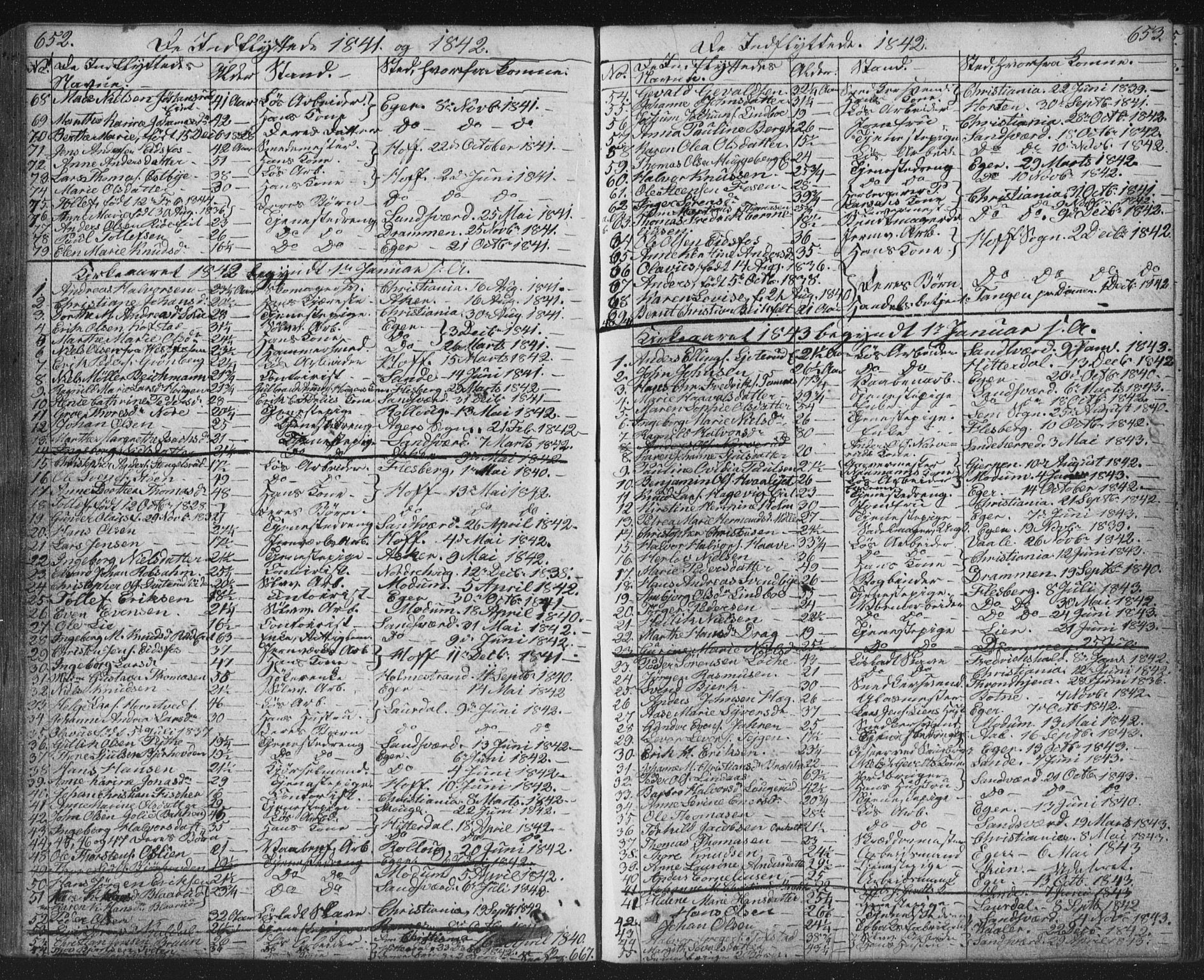 Kongsberg kirkebøker, SAKO/A-22/G/Ga/L0002: Parish register (copy) no. 2, 1839-1858, p. 652-653