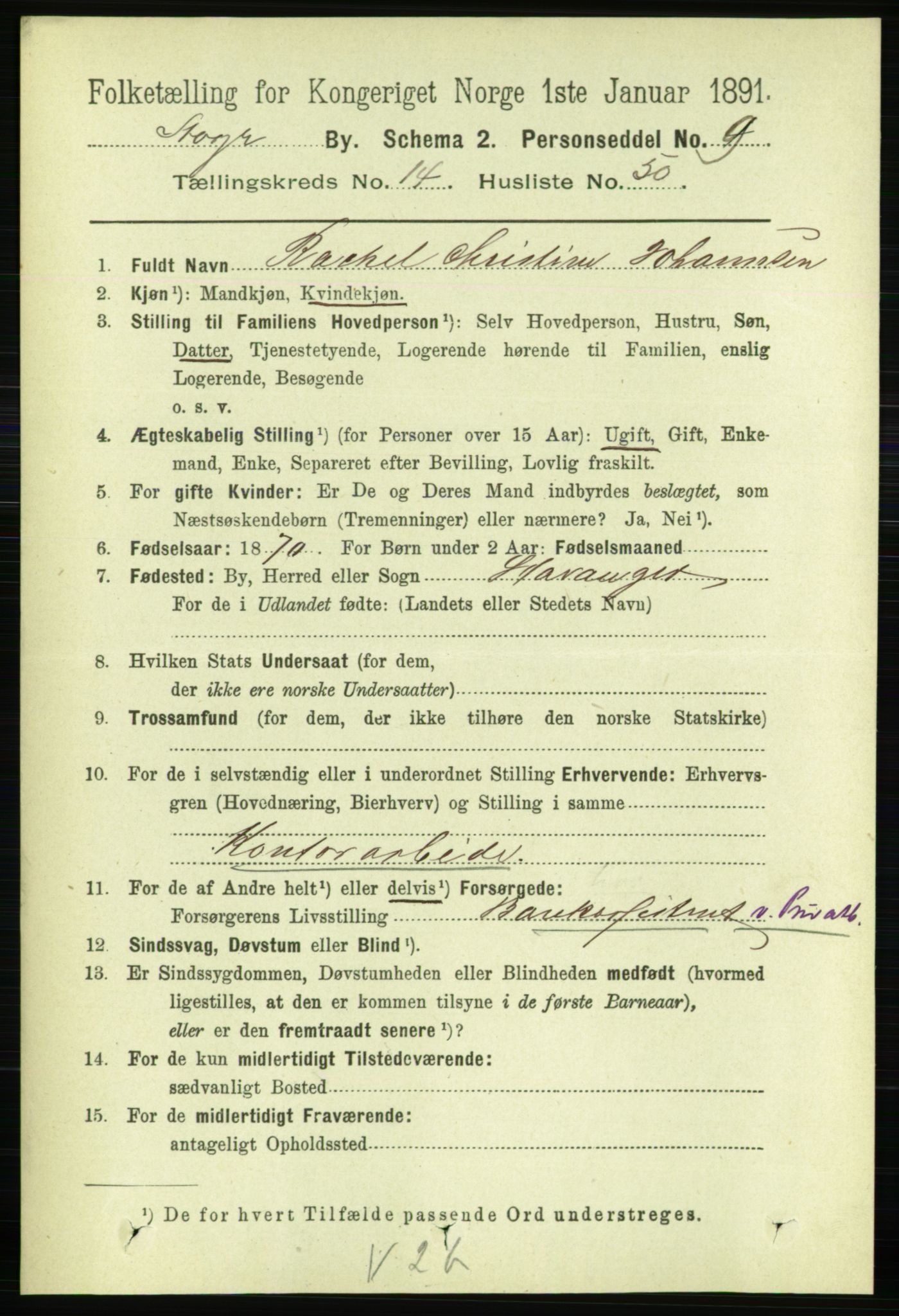 RA, 1891 census for 1103 Stavanger, 1891, p. 17434