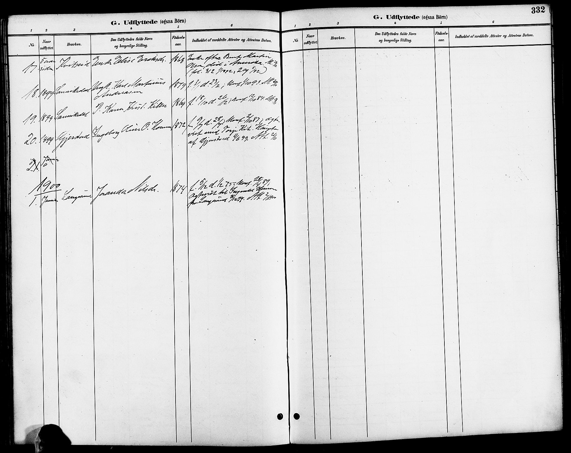 Søndeled sokneprestkontor, SAK/1111-0038/F/Fa/L0005: Parish register (official) no. A 5, 1889-1899, p. 332