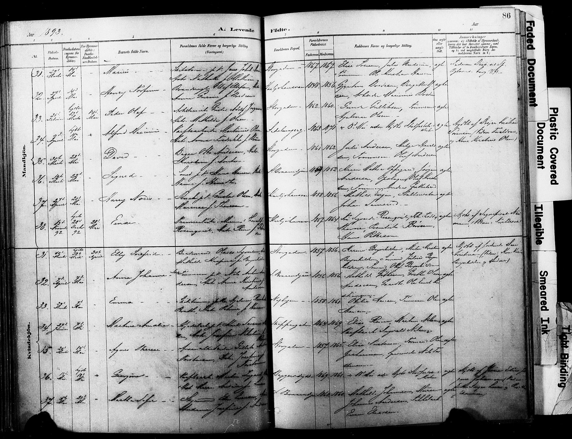 Horten kirkebøker, SAKO/A-348/F/Fa/L0004: Parish register (official) no. 4, 1888-1895, p. 86