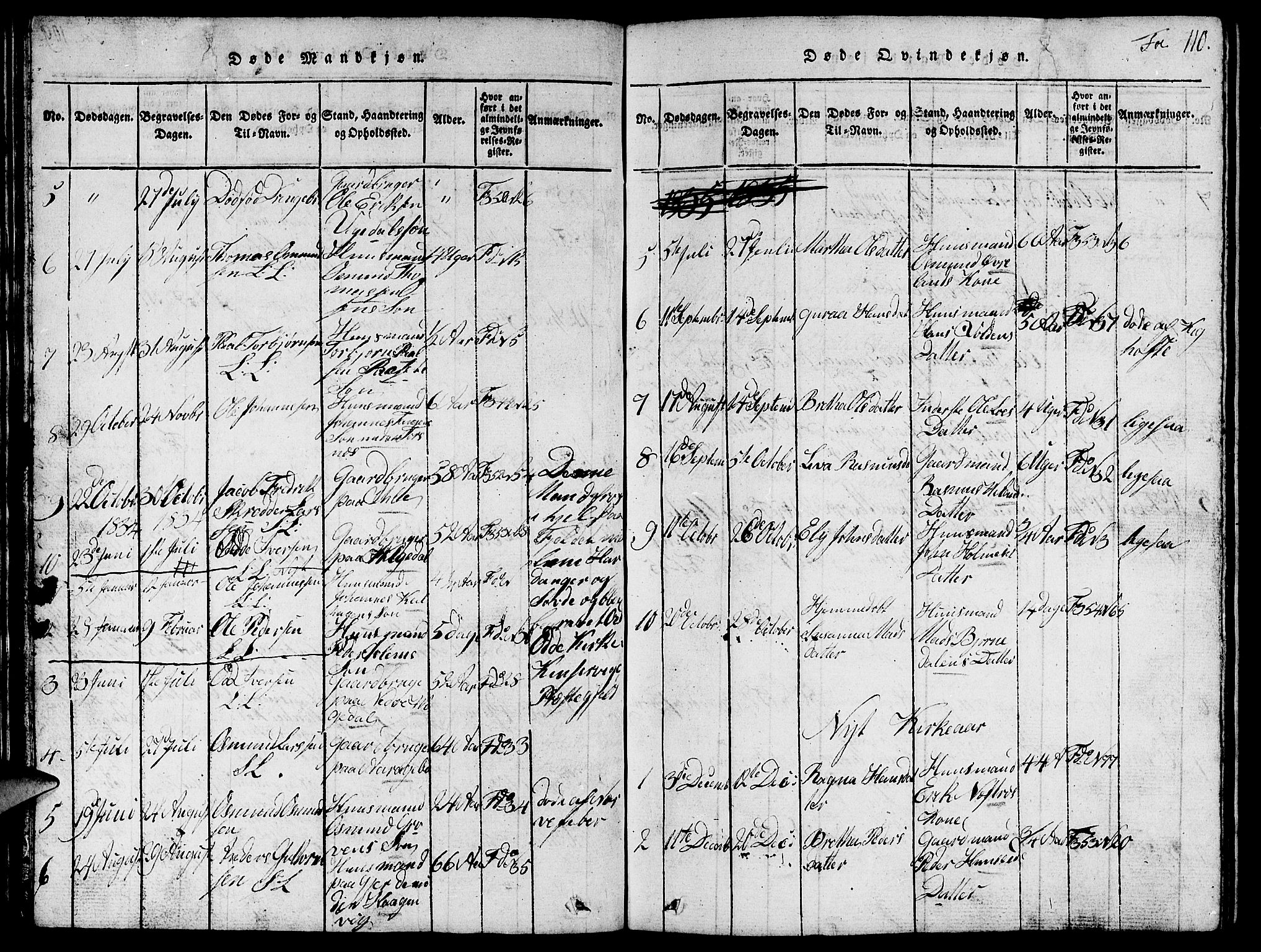 Vikedal sokneprestkontor, AV/SAST-A-101840/01/V: Parish register (copy) no. B 1, 1816-1853, p. 110