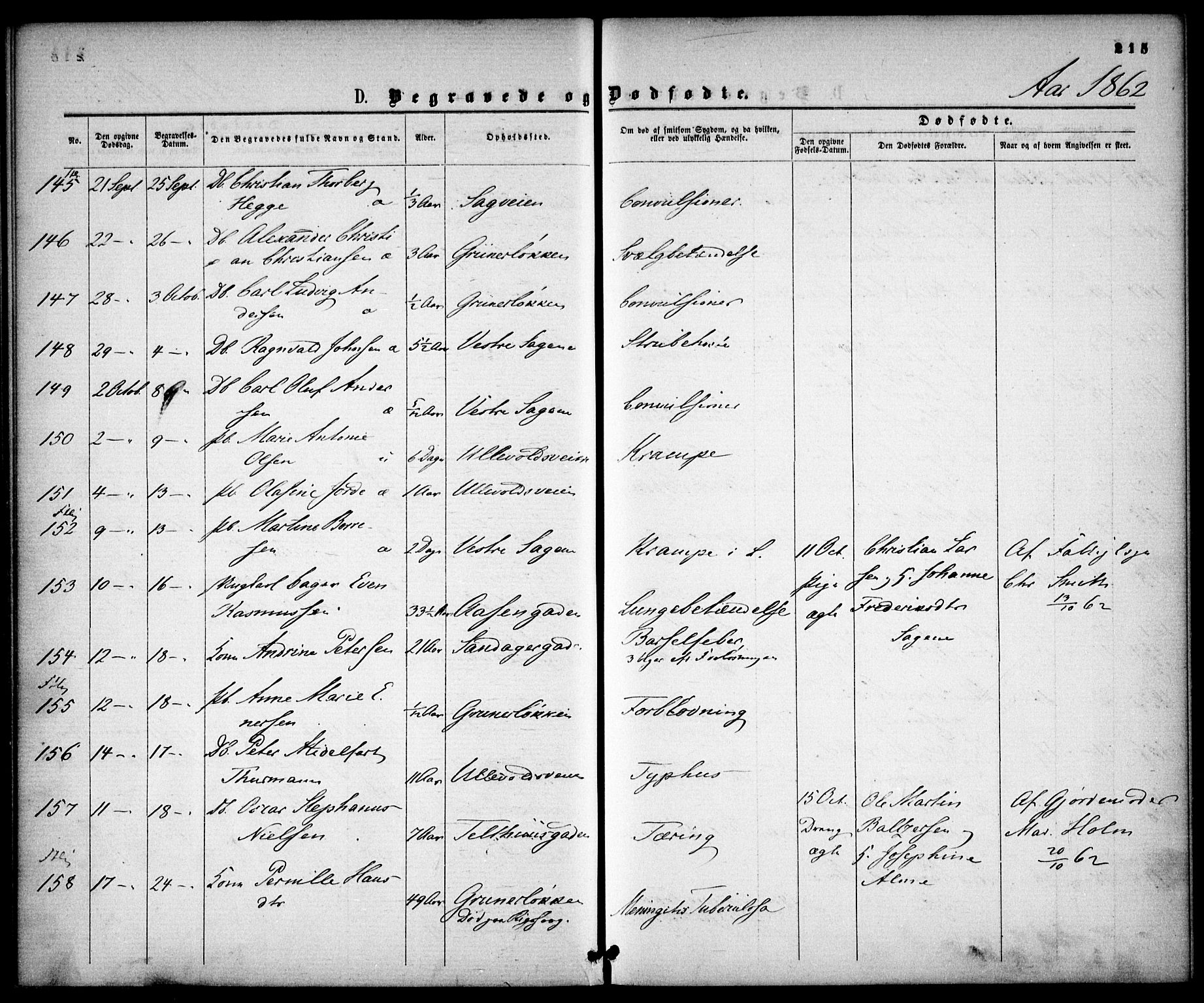 Gamle Aker prestekontor Kirkebøker, AV/SAO-A-10617a/F/L0001: Parish register (official) no. 1, 1861-1865, p. 215