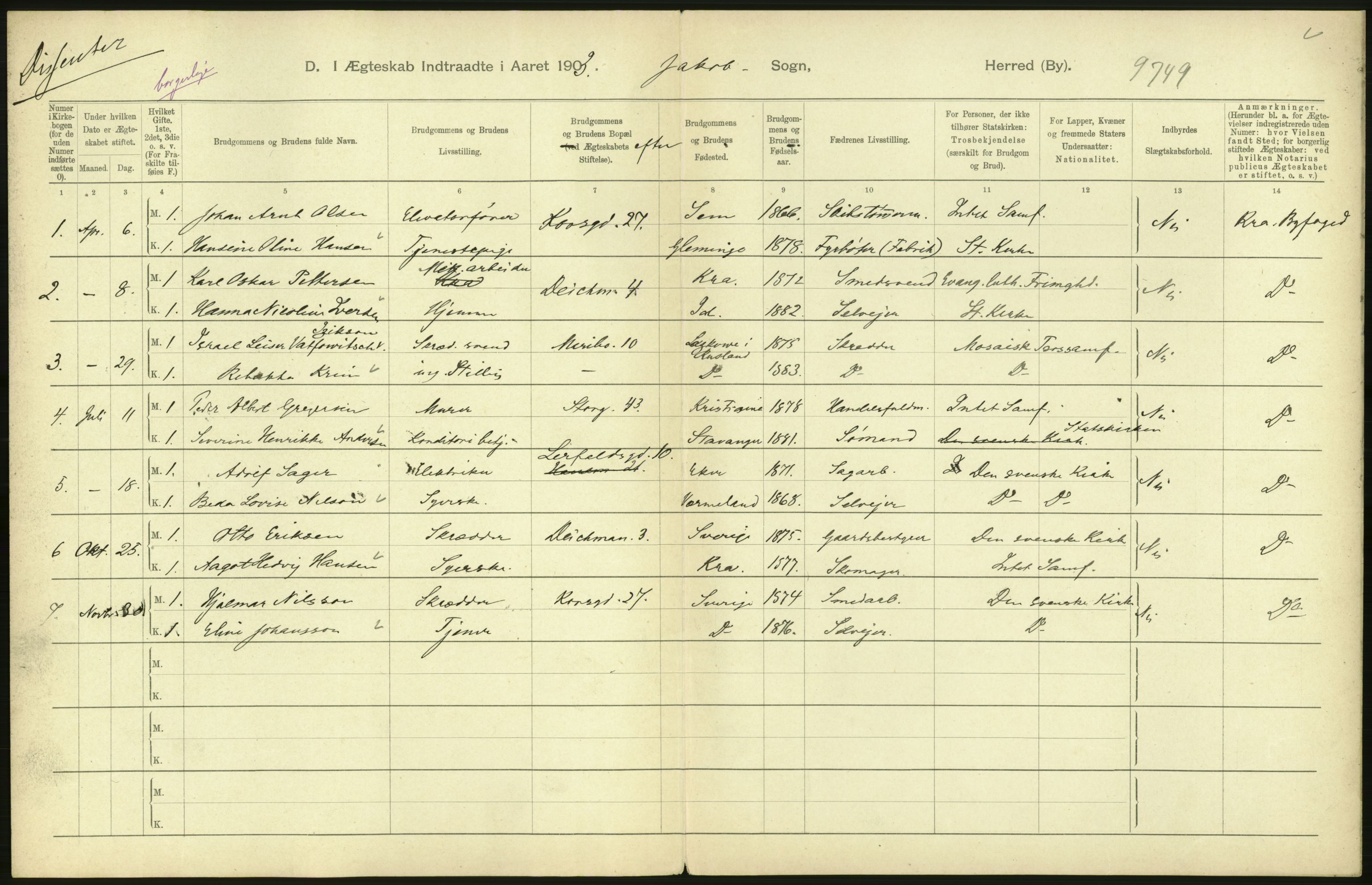 Statistisk sentralbyrå, Sosiodemografiske emner, Befolkning, AV/RA-S-2228/D/Df/Dfa/Dfaa/L0004: Kristiania: Gifte, døde, 1903, p. 558