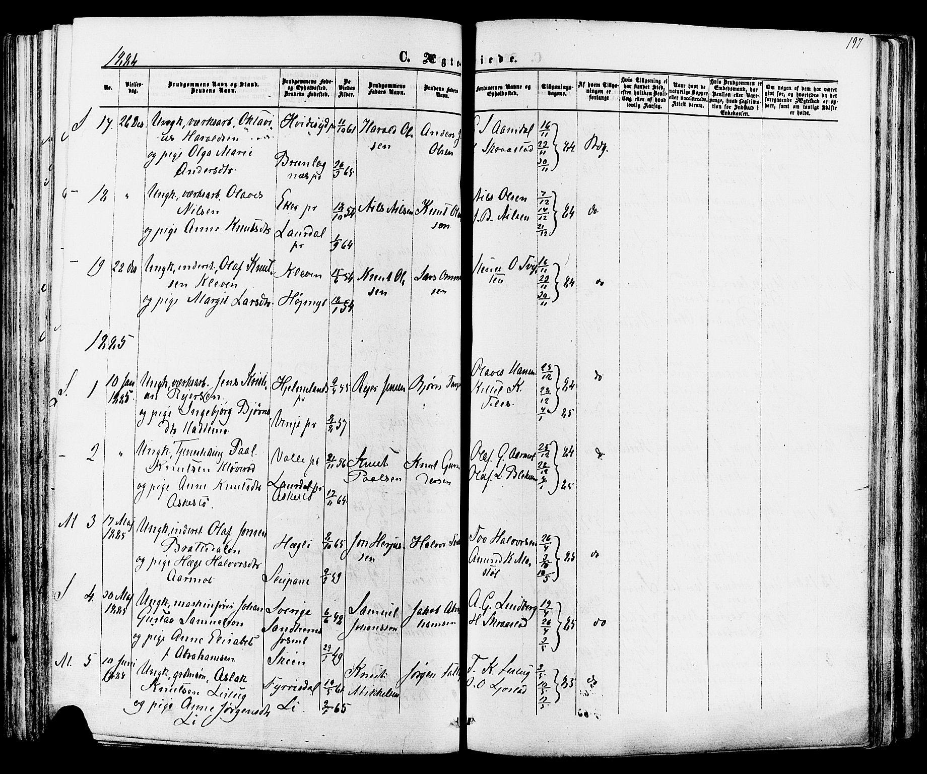 Mo kirkebøker, SAKO/A-286/F/Fa/L0006: Parish register (official) no. I 6, 1865-1885, p. 197