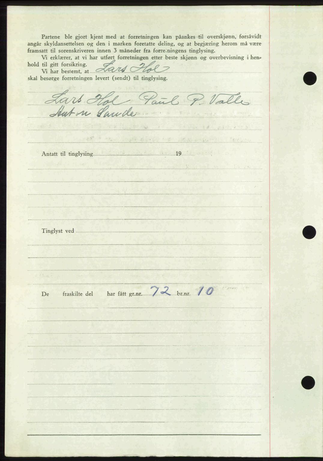 Romsdal sorenskriveri, SAT/A-4149/1/2/2C: Mortgage book no. A24, 1947-1947, Diary no: : 3234/1947
