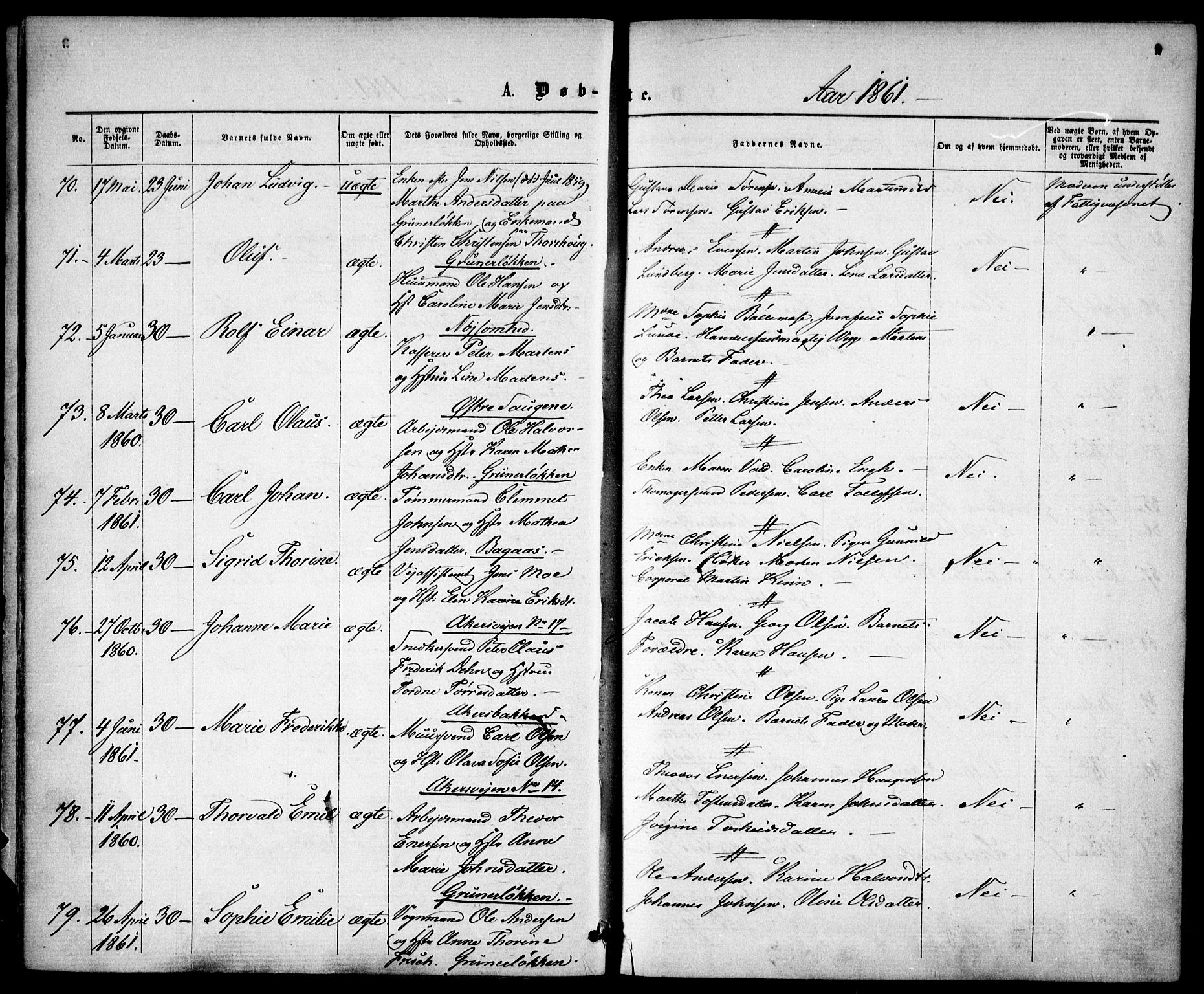 Gamle Aker prestekontor Kirkebøker, AV/SAO-A-10617a/F/L0001: Parish register (official) no. 1, 1861-1865, p. 9