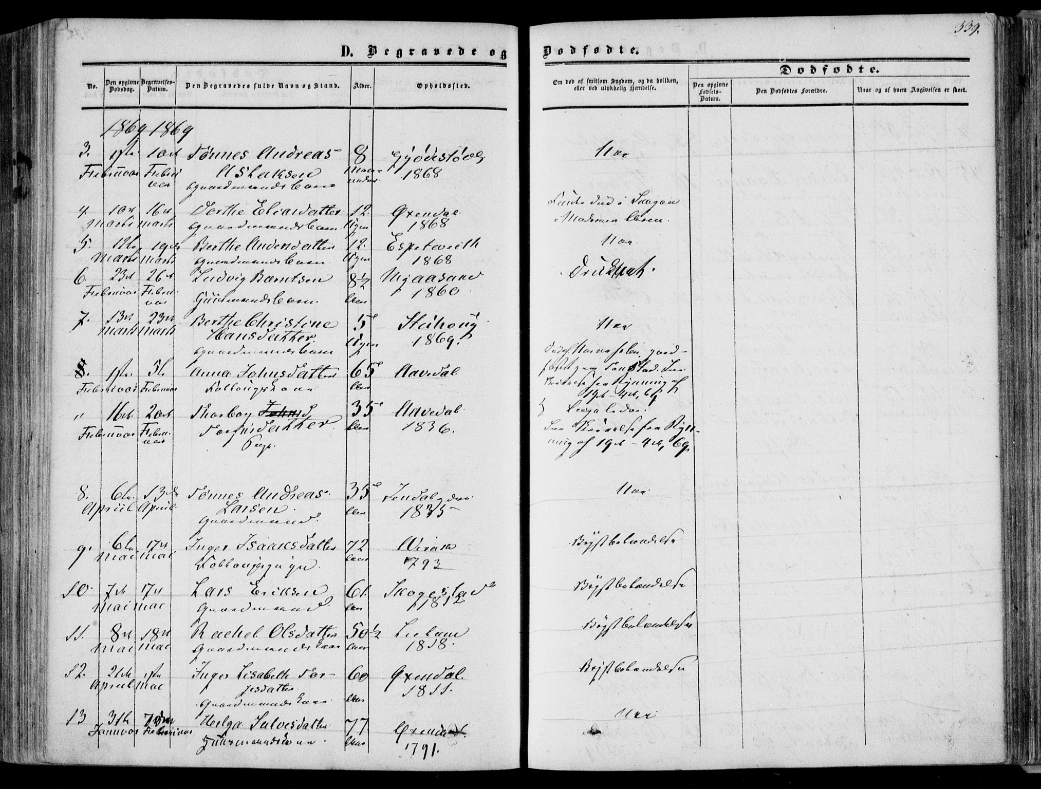 Bakke sokneprestkontor, AV/SAK-1111-0002/F/Fa/Faa/L0006: Parish register (official) no. A 6, 1855-1877, p. 339