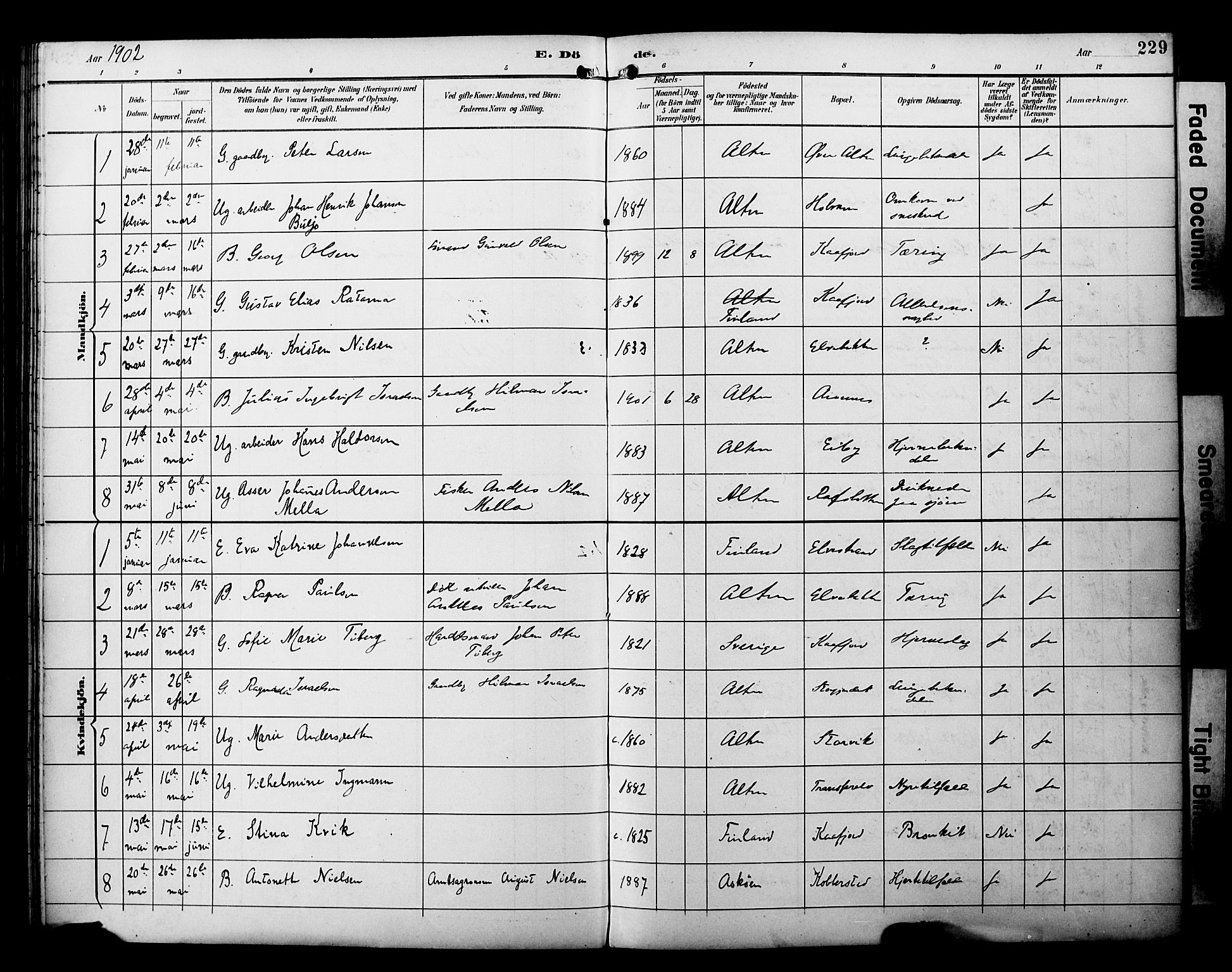 Alta sokneprestkontor, SATØ/S-1338/H/Ha/L0003.kirke: Parish register (official) no. 3, 1892-1904, p. 229