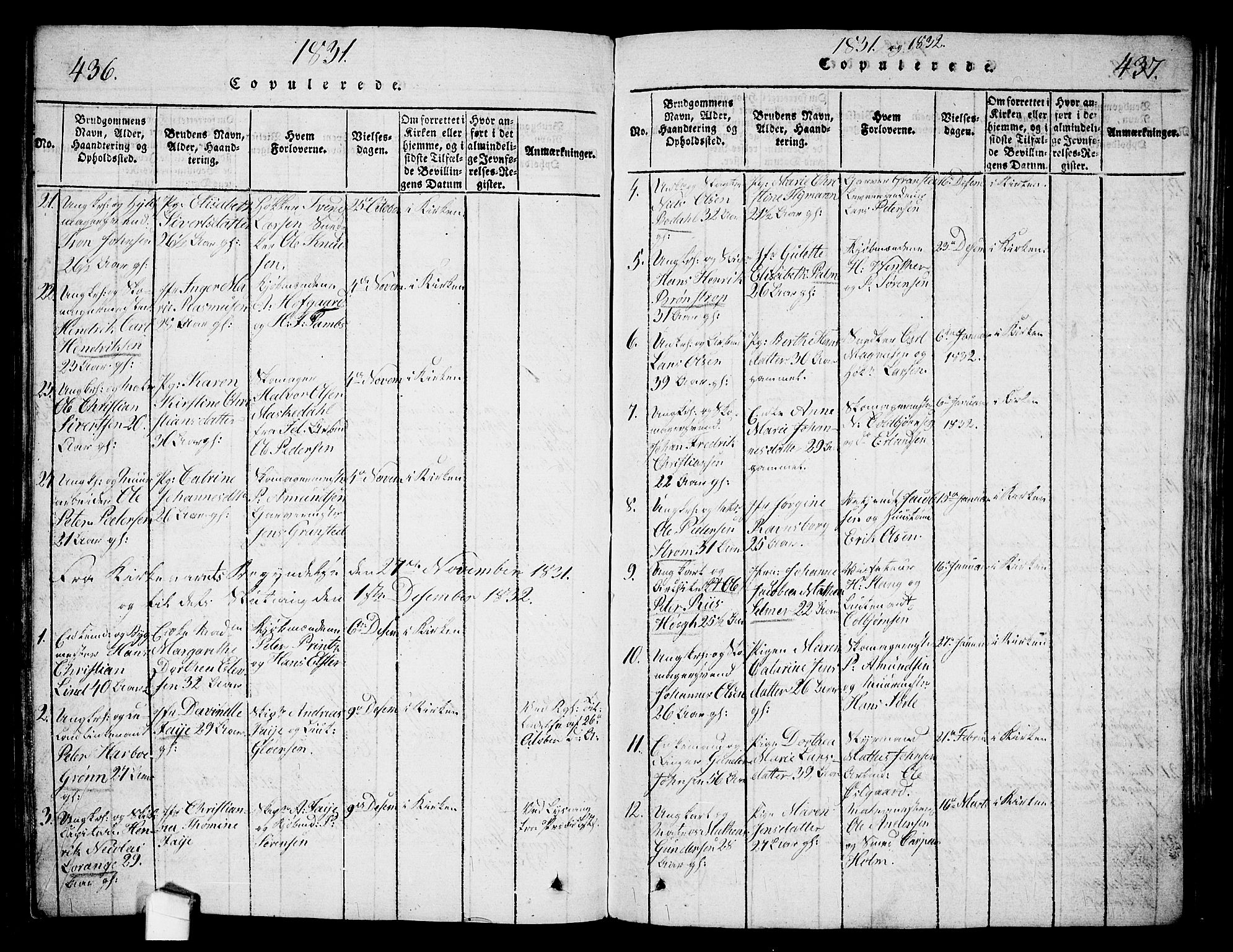 Halden prestekontor Kirkebøker, SAO/A-10909/G/Ga/L0001: Parish register (copy) no. 1, 1815-1833, p. 436-437
