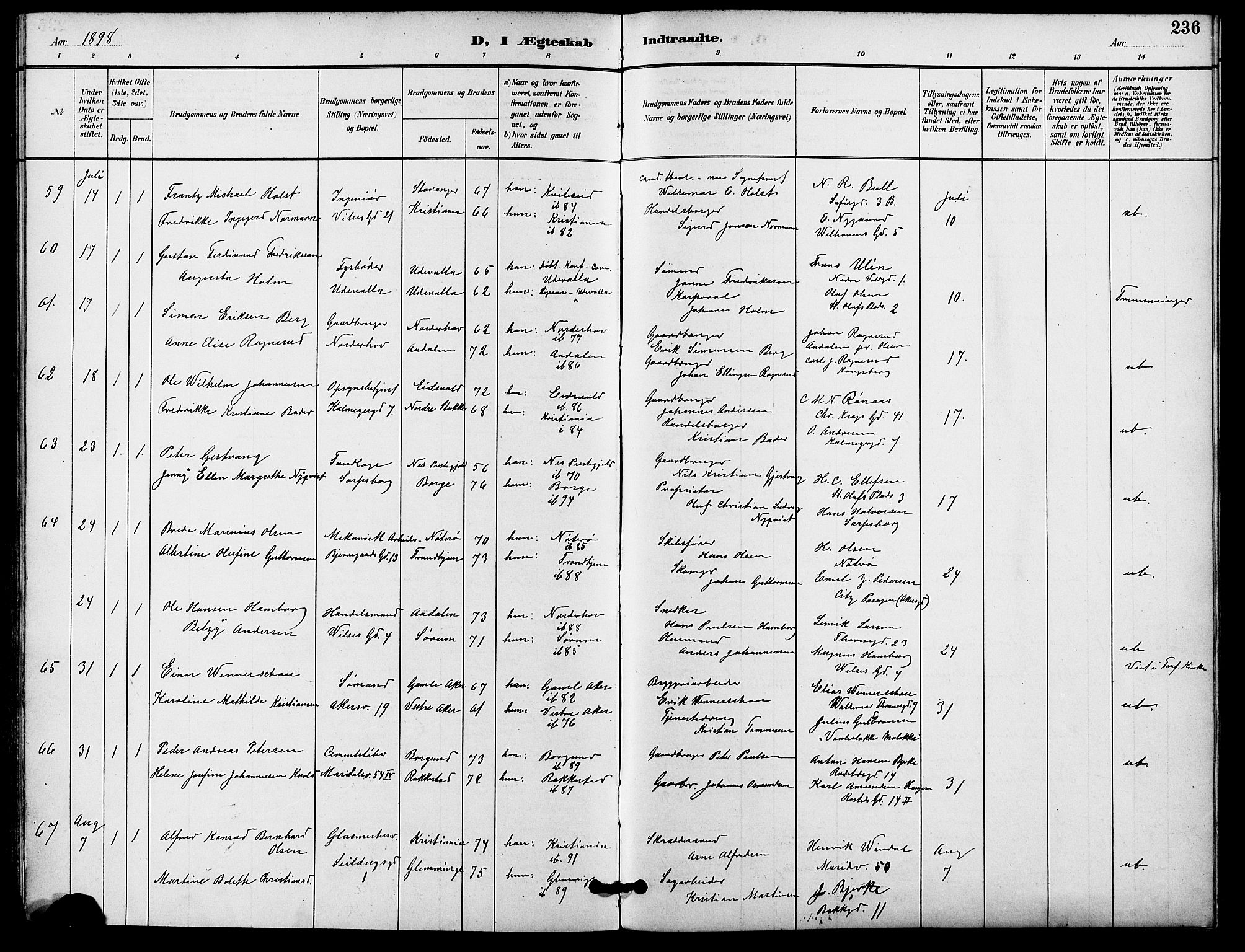 Gamle Aker prestekontor Kirkebøker, SAO/A-10617a/F/L0009: Parish register (official) no. 9, 1890-1898, p. 236