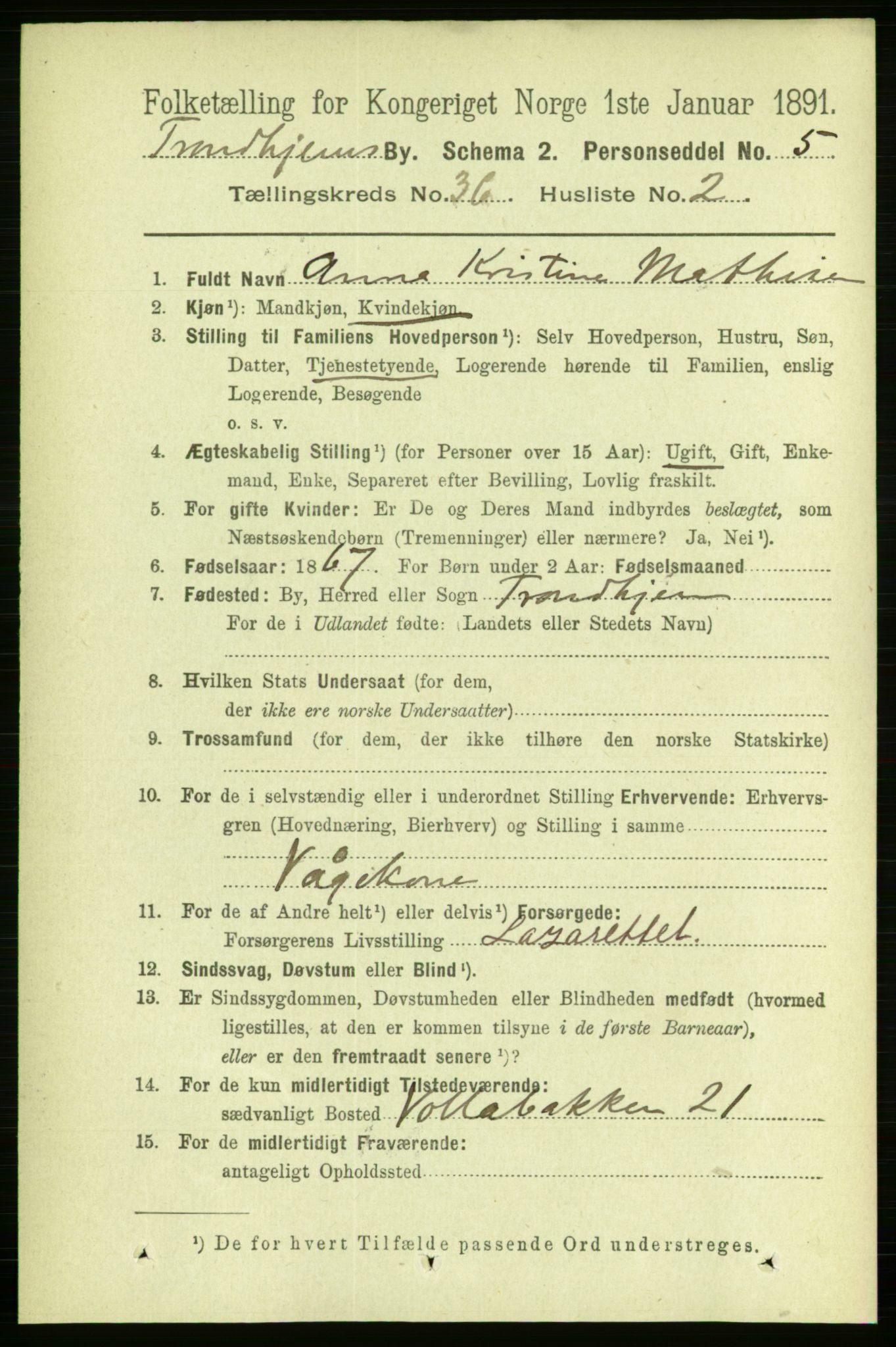 RA, 1891 census for 1601 Trondheim, 1891, p. 26940