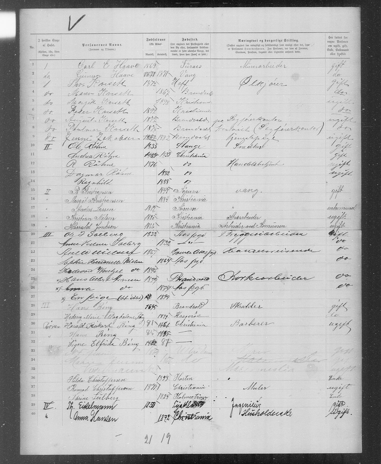 OBA, Municipal Census 1899 for Kristiania, 1899, p. 3353