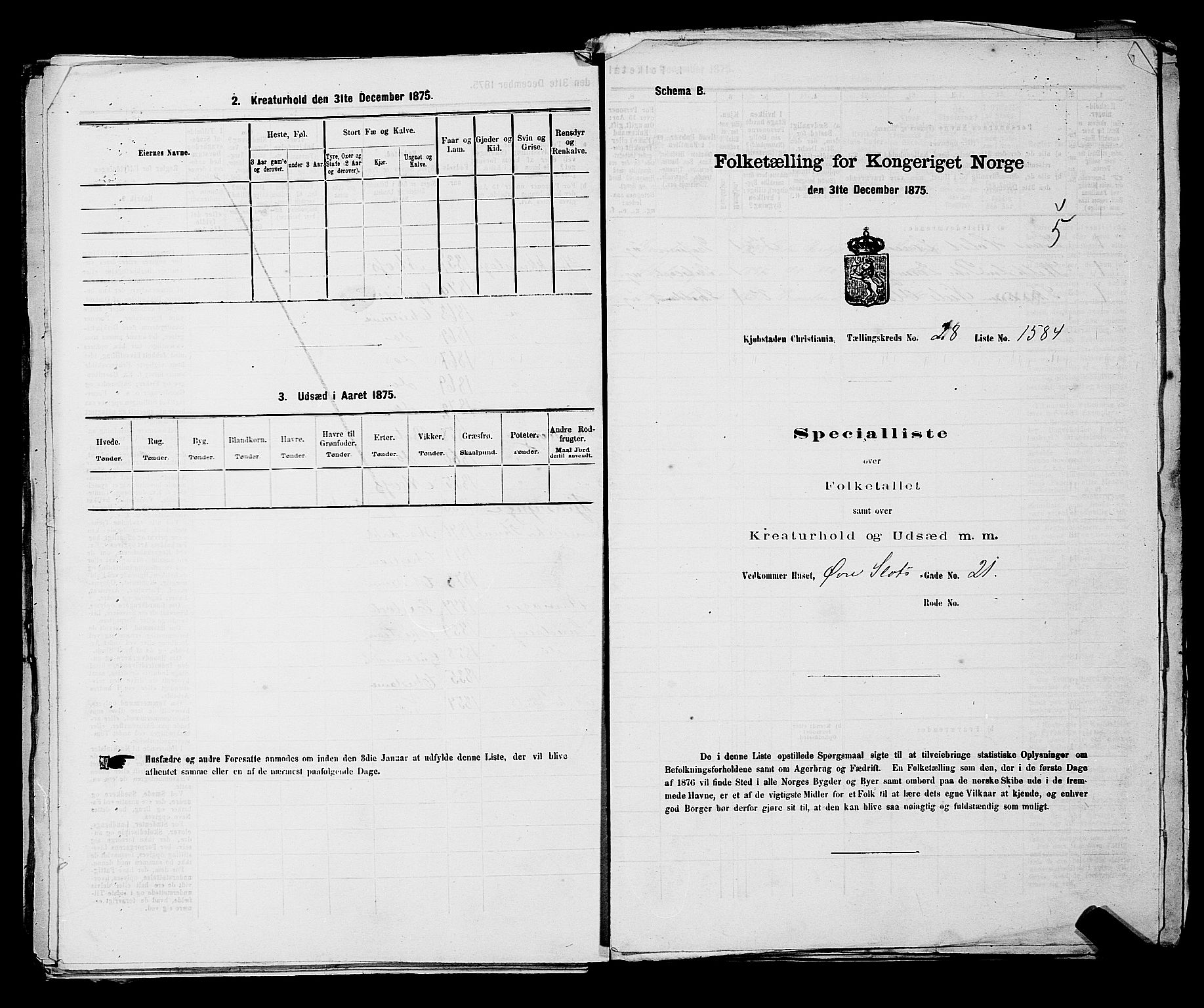 RA, 1875 census for 0301 Kristiania, 1875, p. 4572