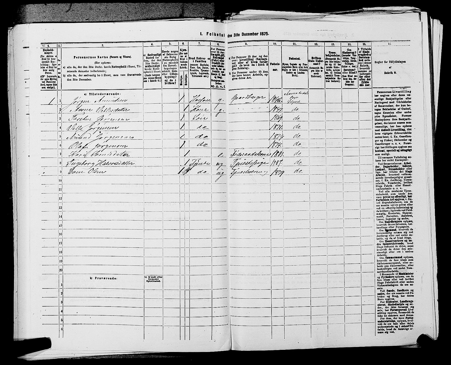 SAKO, 1875 census for 0828P Seljord, 1875, p. 1316