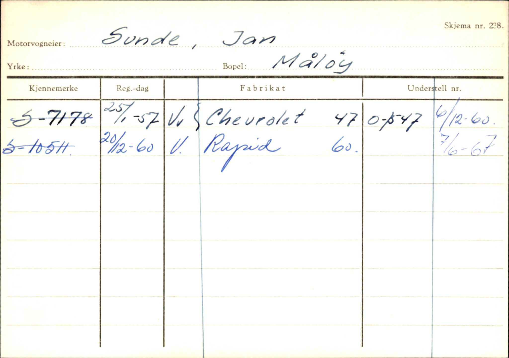 Statens vegvesen, Sogn og Fjordane vegkontor, SAB/A-5301/4/F/L0145: Registerkort Vågsøy S-Å. Årdal I-P, 1945-1975, p. 300