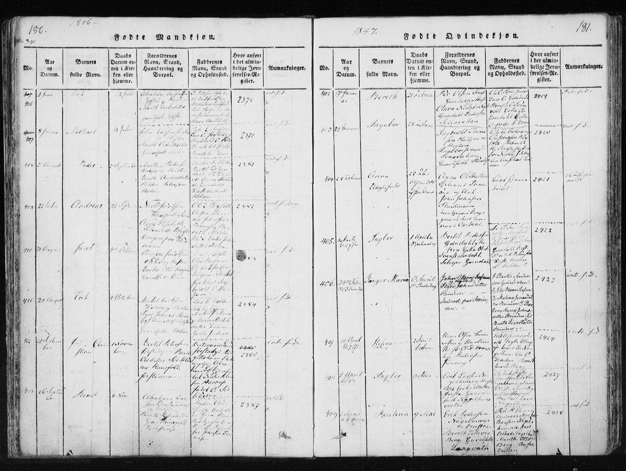 Ministerialprotokoller, klokkerbøker og fødselsregistre - Nord-Trøndelag, AV/SAT-A-1458/749/L0469: Parish register (official) no. 749A03, 1817-1857, p. 180-181