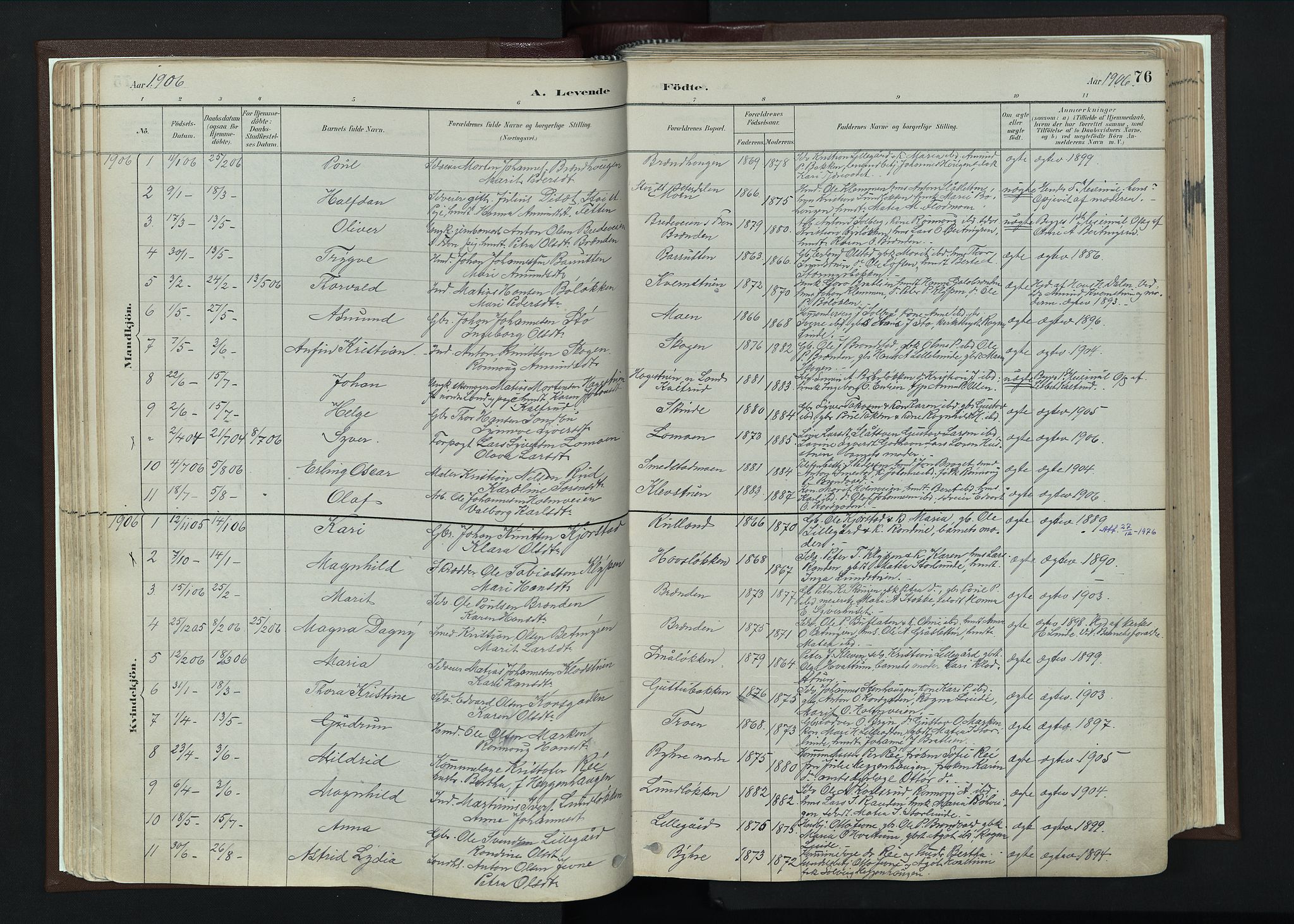 Nord-Fron prestekontor, AV/SAH-PREST-080/H/Ha/Haa/L0004: Parish register (official) no. 4, 1884-1914, p. 76