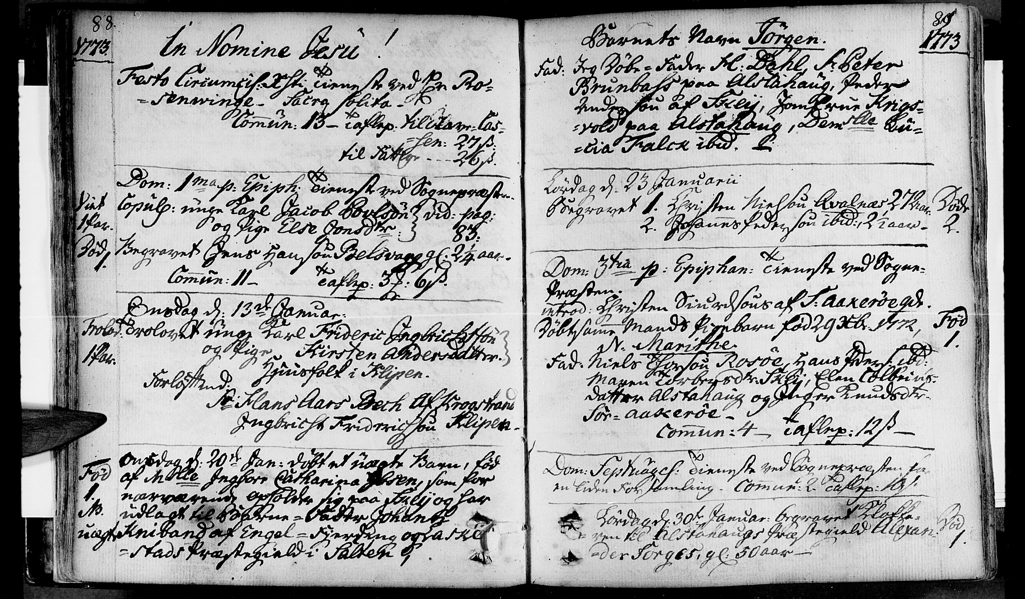 Ministerialprotokoller, klokkerbøker og fødselsregistre - Nordland, AV/SAT-A-1459/830/L0436: Parish register (official) no. 830A05 /1, 1737-1804, p. 88-89