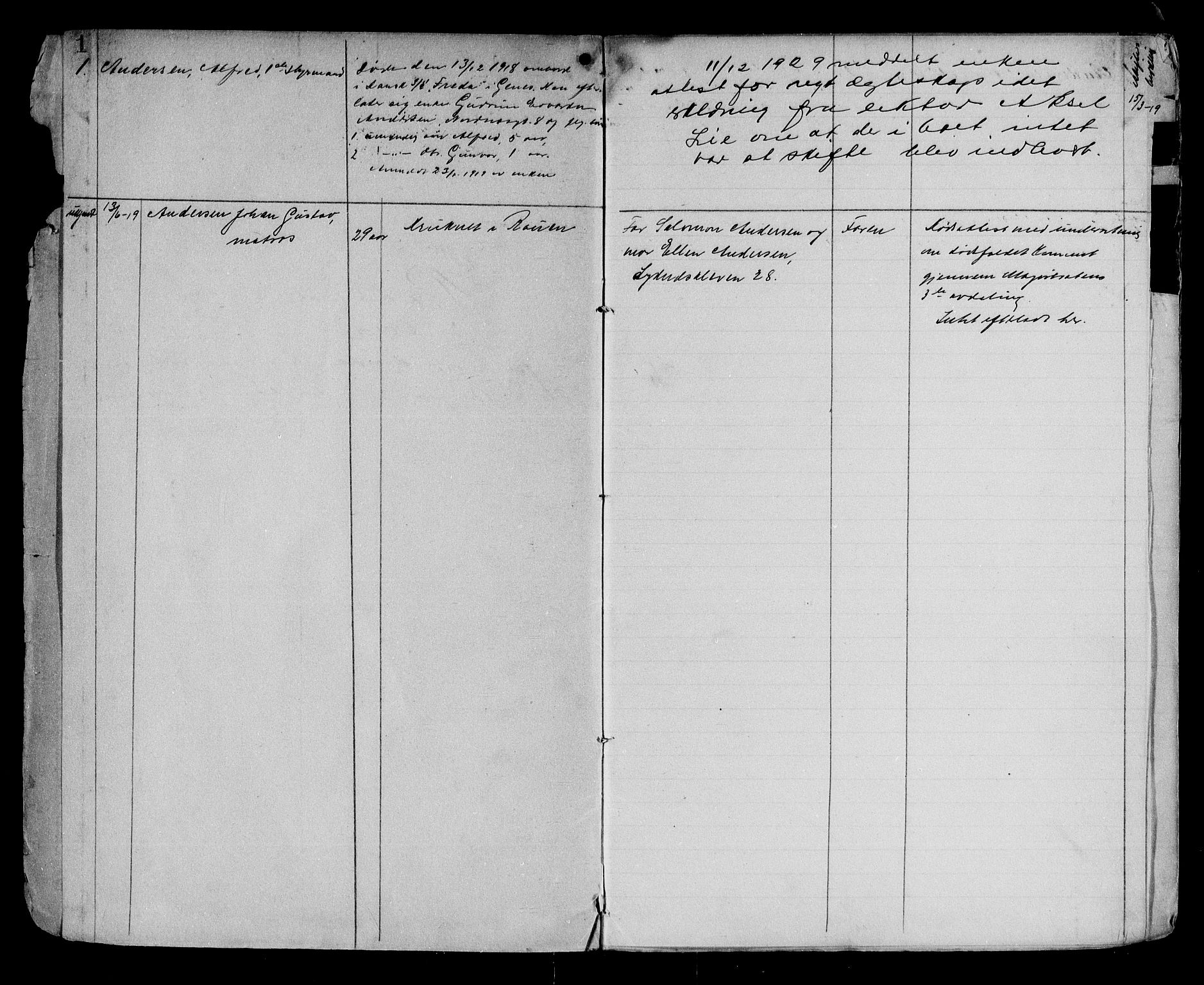Byfogd og Byskriver i Bergen, AV/SAB-A-3401/06/06Na/L0012: Dødsfallsjournaler, 1918-1919, p. 1