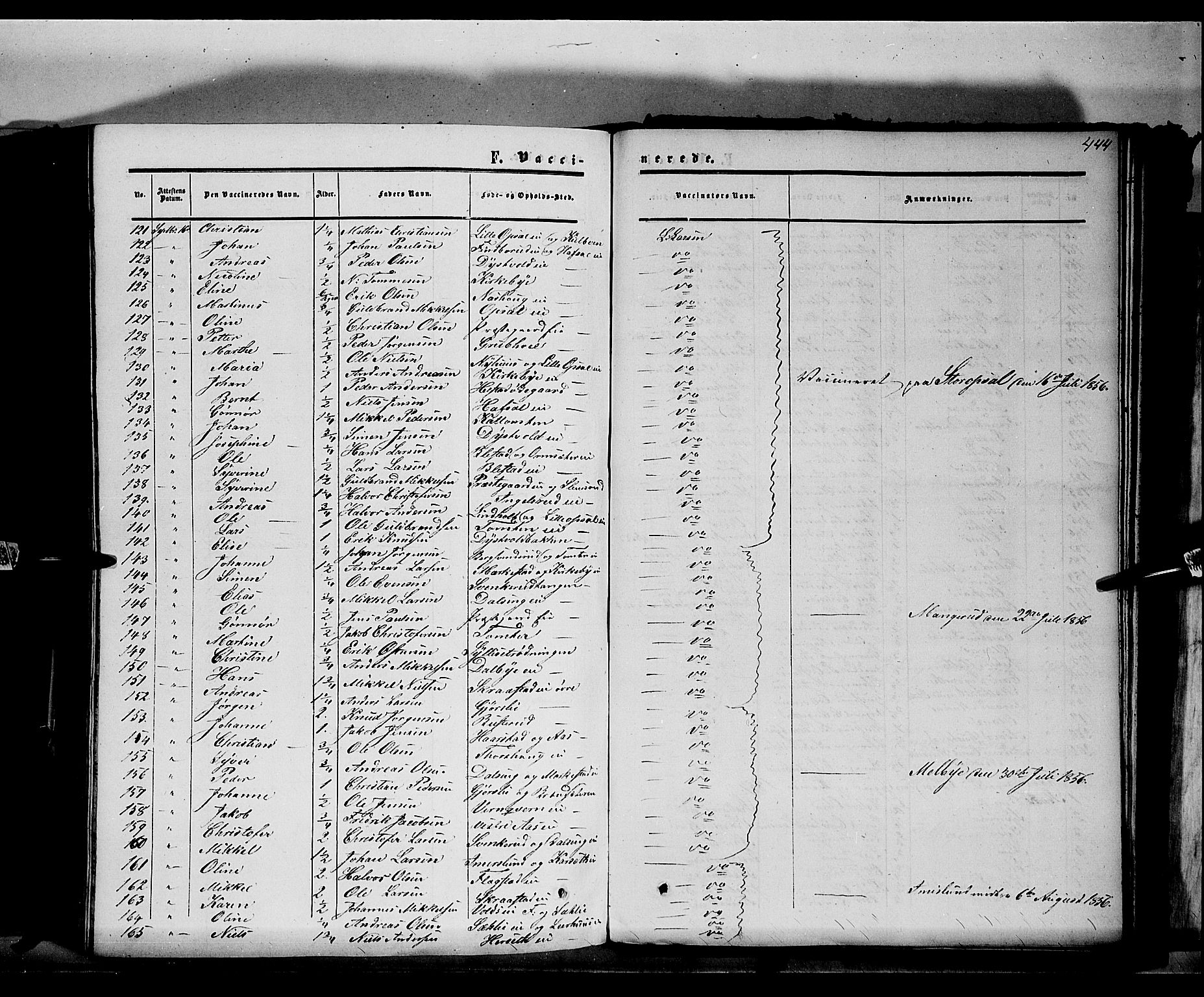 Vang prestekontor, Hedmark, AV/SAH-PREST-008/H/Ha/Haa/L0012: Parish register (official) no. 12, 1855-1870, p. 444