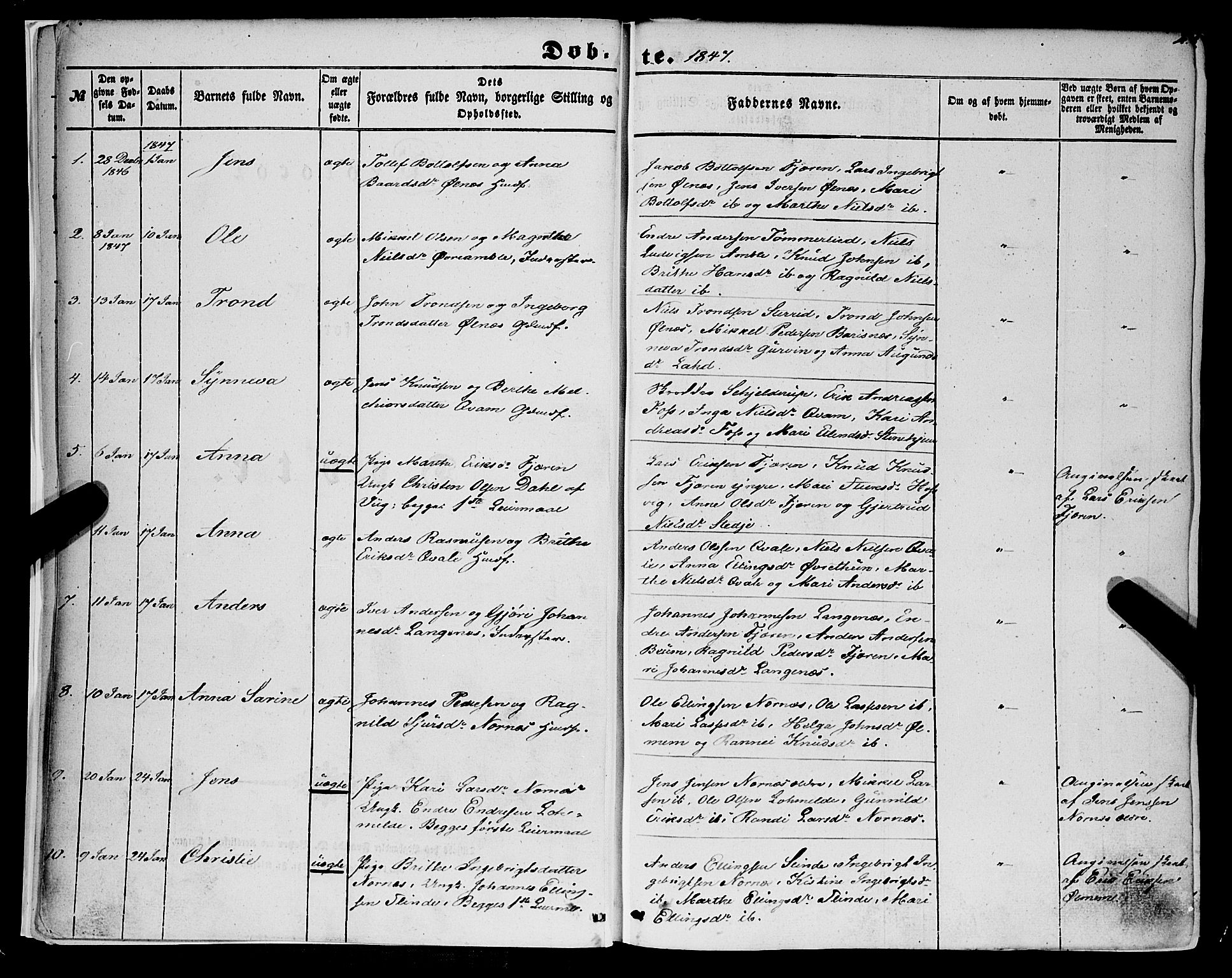 Sogndal sokneprestembete, AV/SAB-A-81301/H/Haa/Haaa/L0012I: Parish register (official) no. A 12I, 1847-1859, p. 2