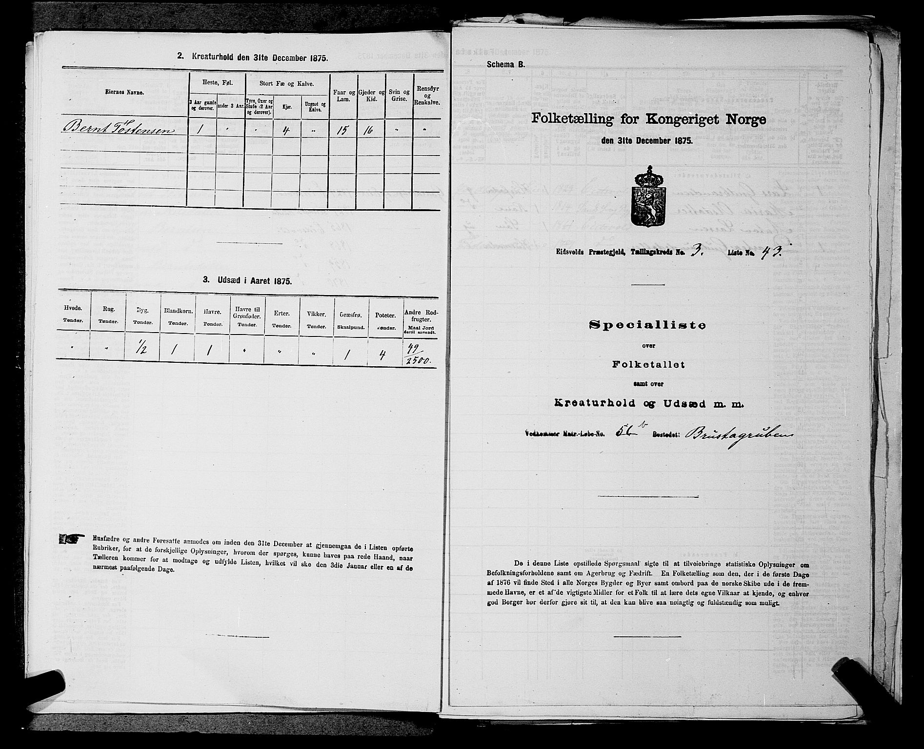 RA, 1875 census for 0237P Eidsvoll, 1875, p. 444