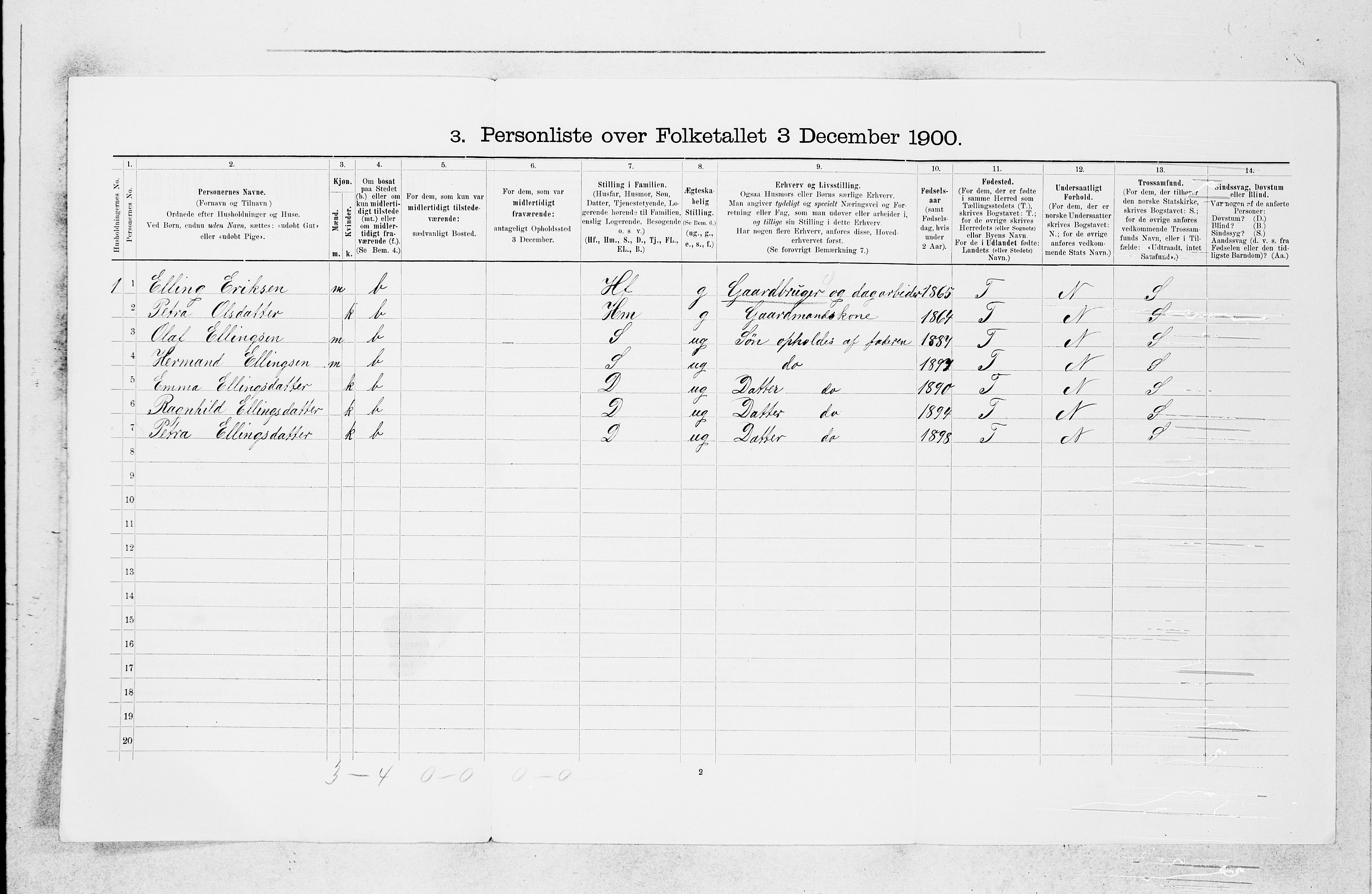 SAB, 1900 census for Askøy, 1900, p. 784