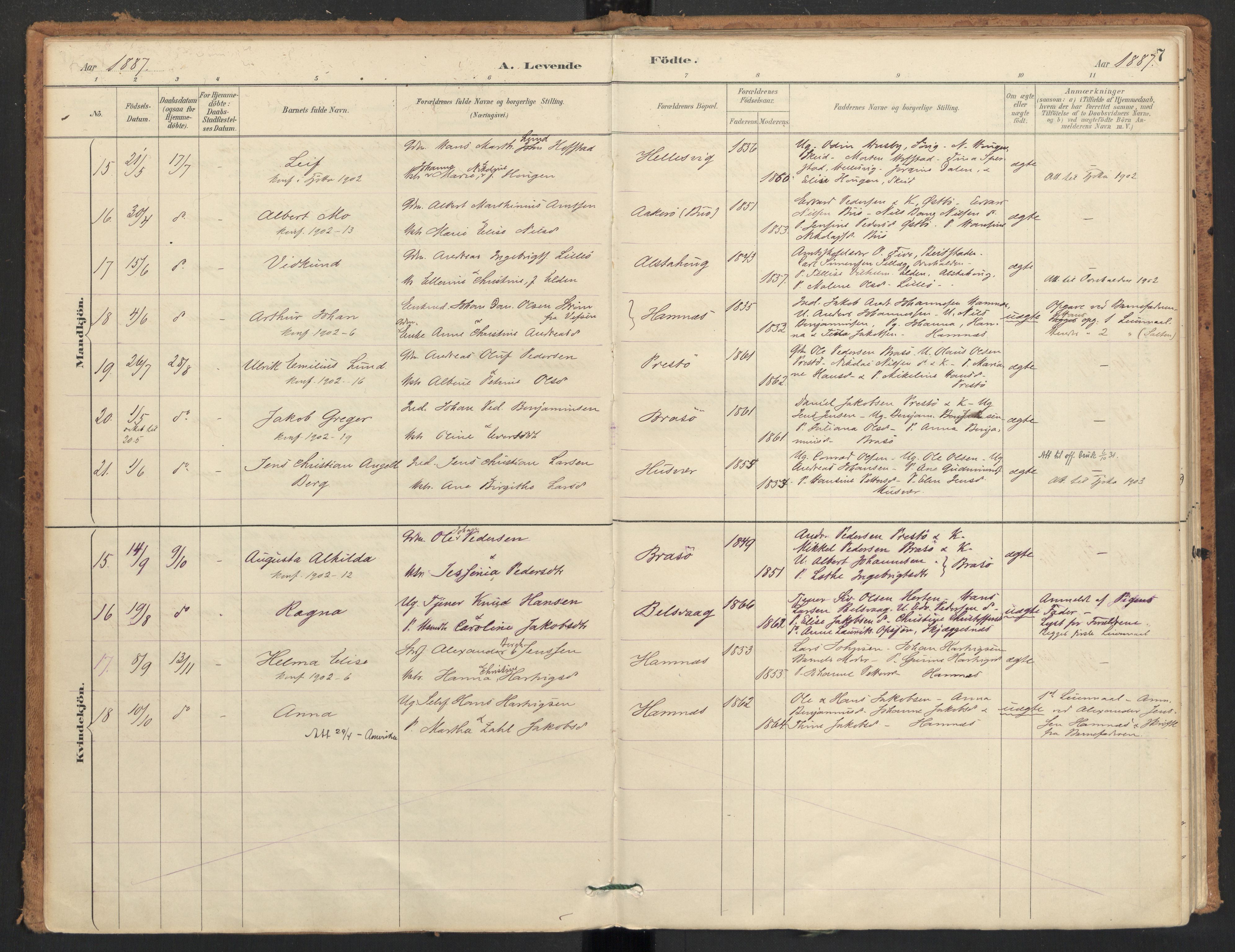 Ministerialprotokoller, klokkerbøker og fødselsregistre - Nordland, AV/SAT-A-1459/830/L0453: Parish register (official) no. 830A17, 1886-1911, p. 7