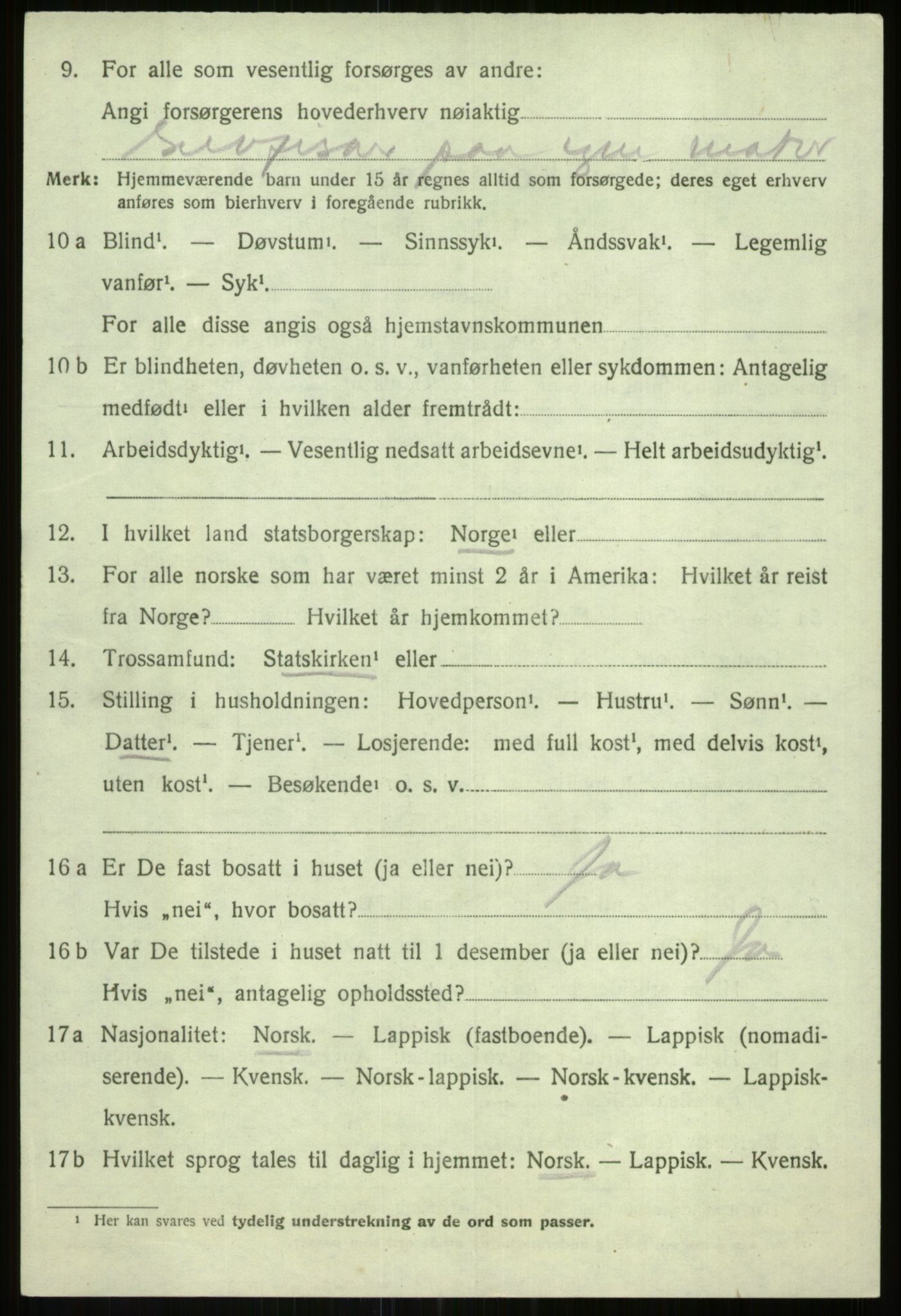 SATØ, 1920 census for Torsken, 1920, p. 1986