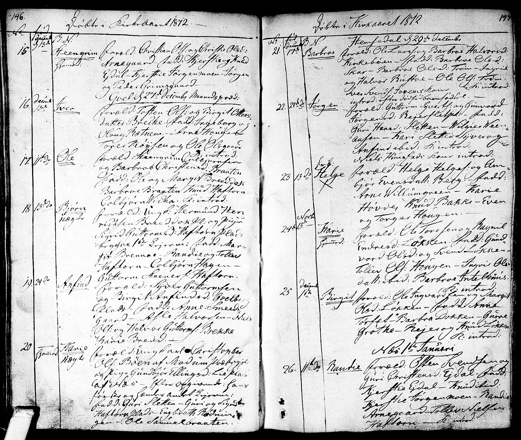 Nes kirkebøker, AV/SAKO-A-236/F/Fa/L0006: Parish register (official) no. 6, 1808-1814, p. 146-147