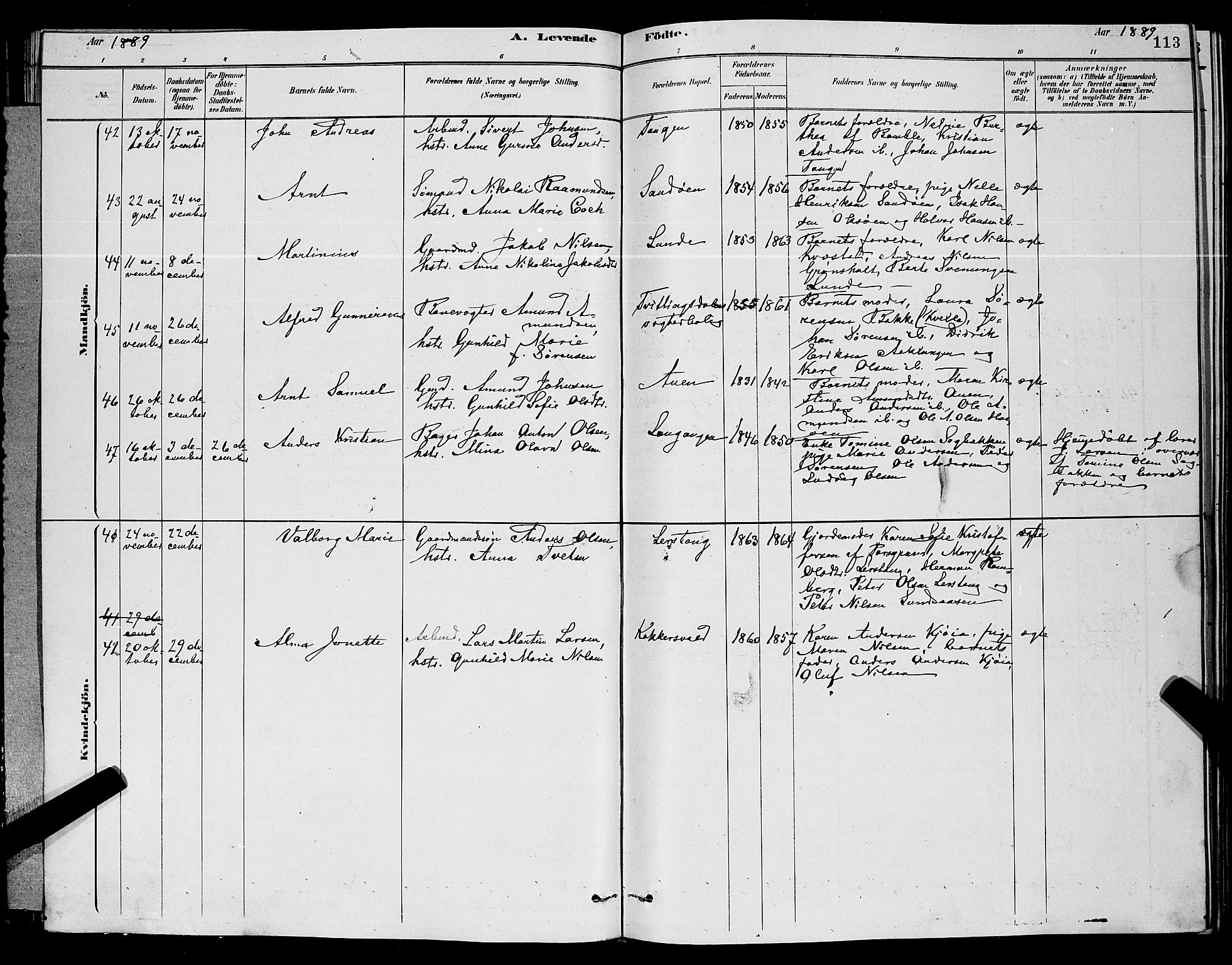 Eidanger kirkebøker, AV/SAKO-A-261/G/Ga/L0002: Parish register (copy) no. 2, 1879-1892, p. 113