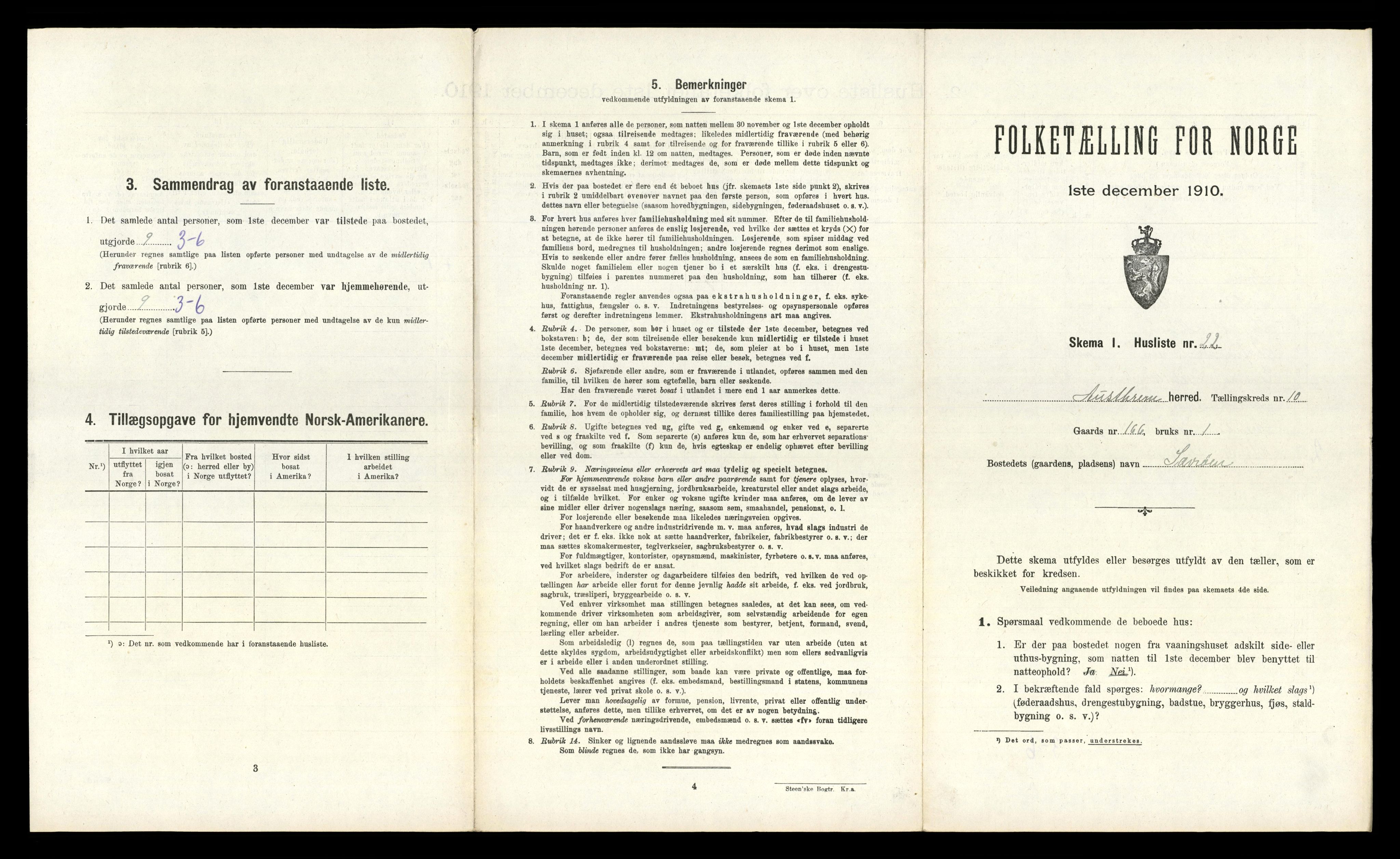 RA, 1910 census for Austrheim, 1910, p. 660