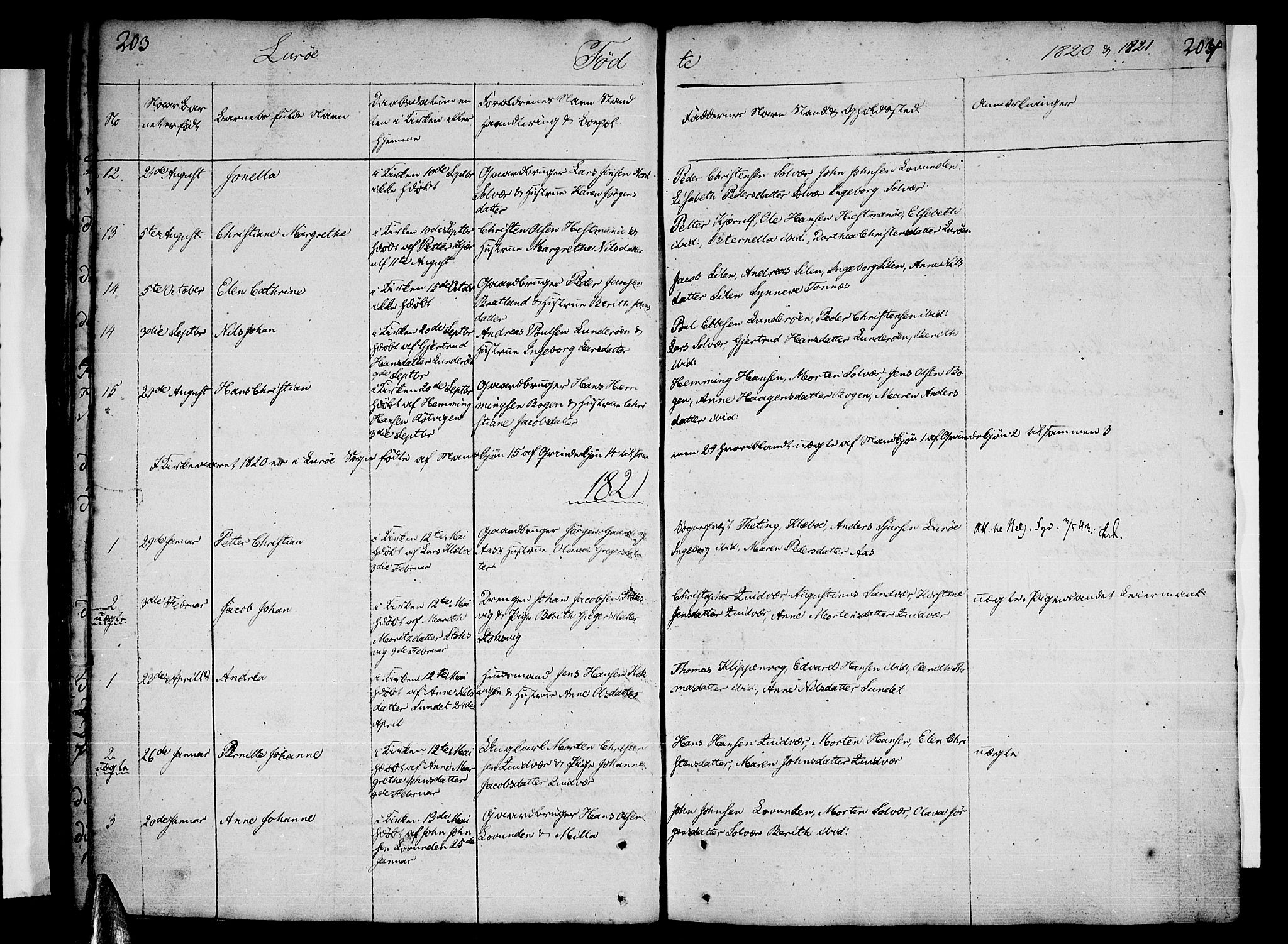 Ministerialprotokoller, klokkerbøker og fødselsregistre - Nordland, AV/SAT-A-1459/839/L0563: Parish register (official) no. 839A01 /1, 1767-1824, p. 203-204