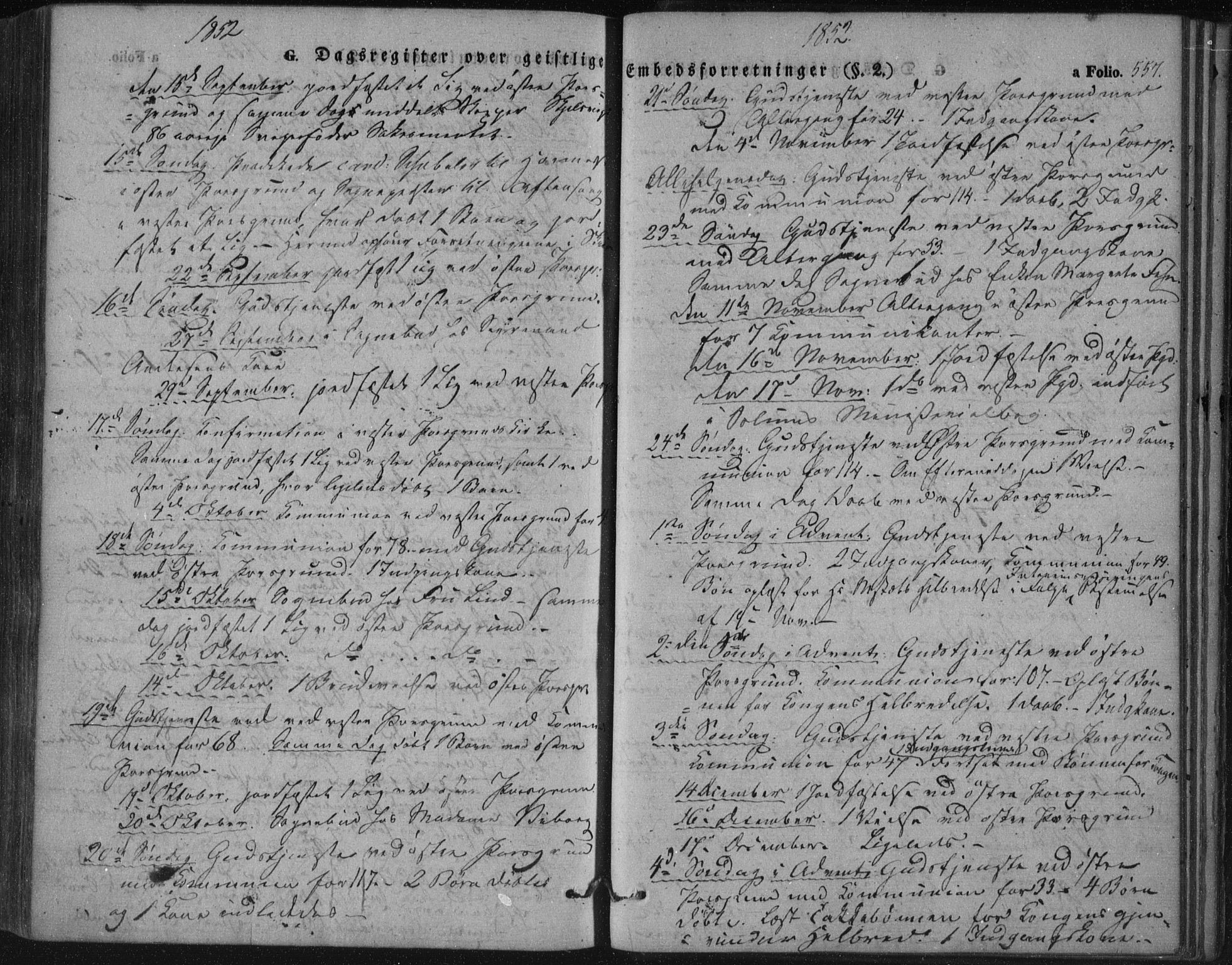 Porsgrunn kirkebøker , SAKO/A-104/F/Fa/L0006: Parish register (official) no. 6, 1841-1857, p. 557