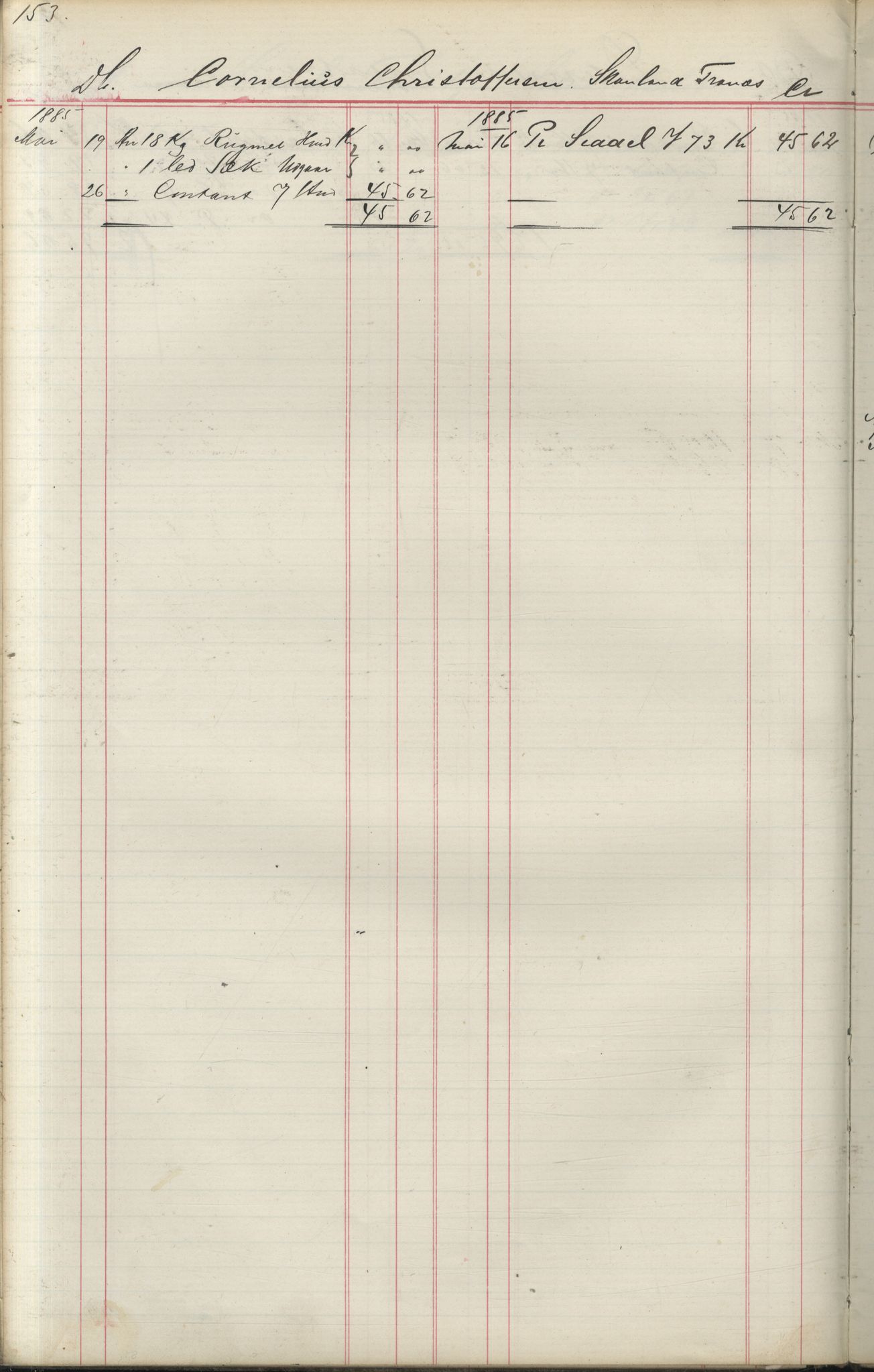 Brodtkorb handel A/S, VAMU/A-0001/F/Fa/L0004/0001: Kompanibøker. Utensogns / Compagnibog for Udensogns Fiskere No 15. Fra A - H, 1882-1895, p. 153