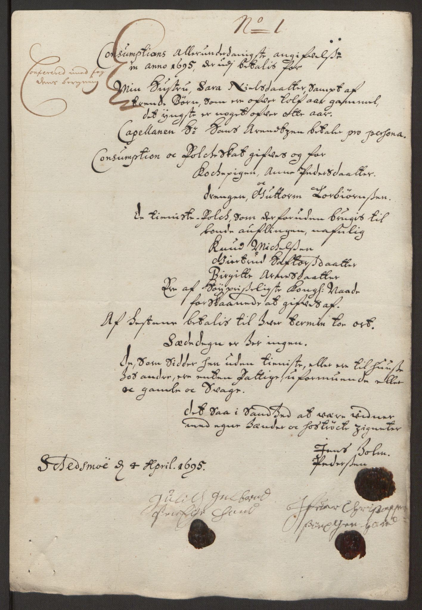 Rentekammeret inntil 1814, Reviderte regnskaper, Fogderegnskap, AV/RA-EA-4092/R11/L0579: Fogderegnskap Nedre Romerike, 1694-1695, p. 413