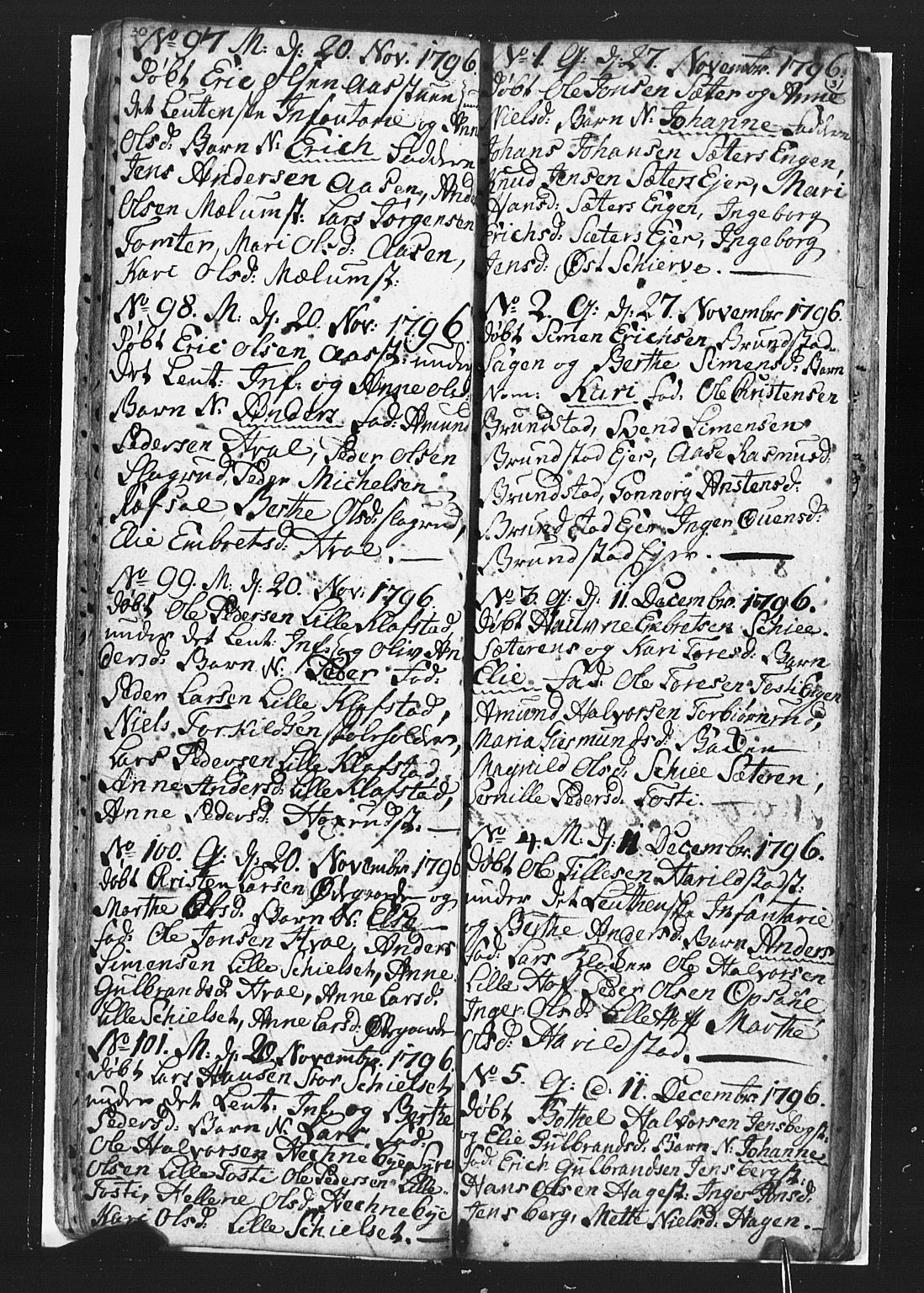 Romedal prestekontor, AV/SAH-PREST-004/L/L0002: Parish register (copy) no. 2, 1795-1800, p. 30-31