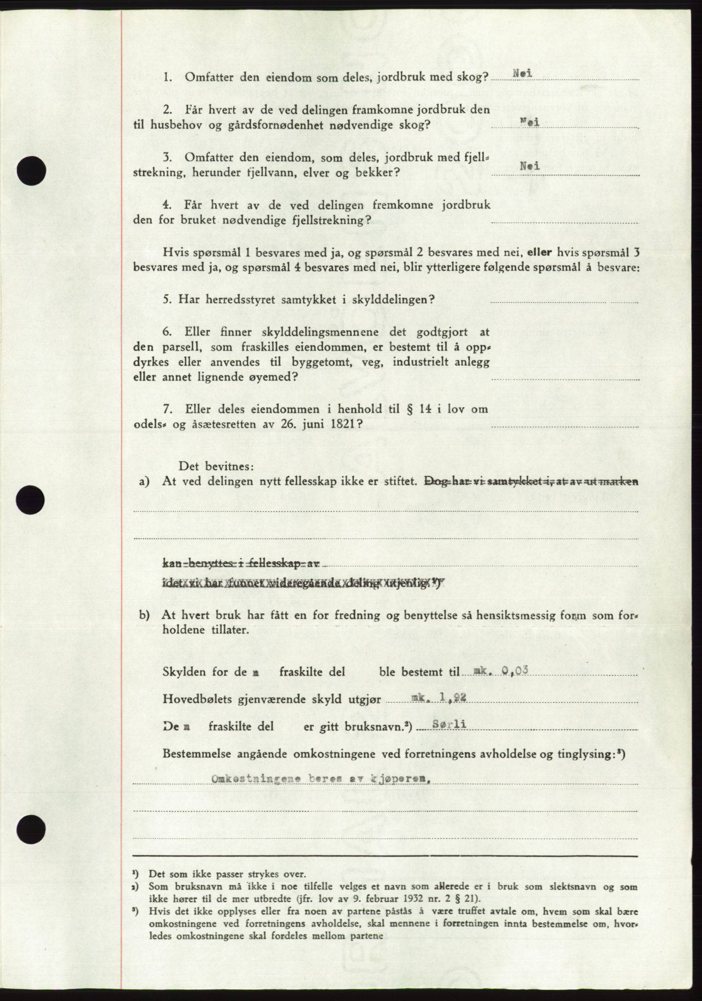 Søre Sunnmøre sorenskriveri, AV/SAT-A-4122/1/2/2C/L0084: Mortgage book no. 10A, 1949-1949, Diary no: : 266/1949