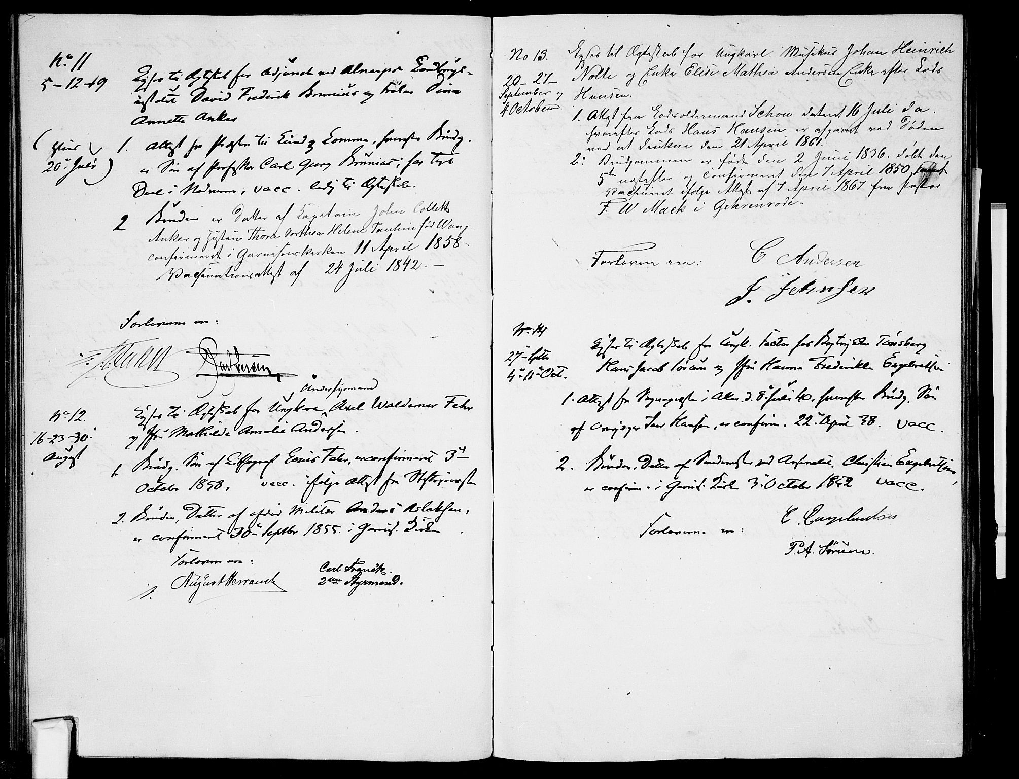 Garnisonsmenigheten Kirkebøker, AV/SAO-A-10846/H/Ha/L0006: Banns register no. I 6, 1856-1872