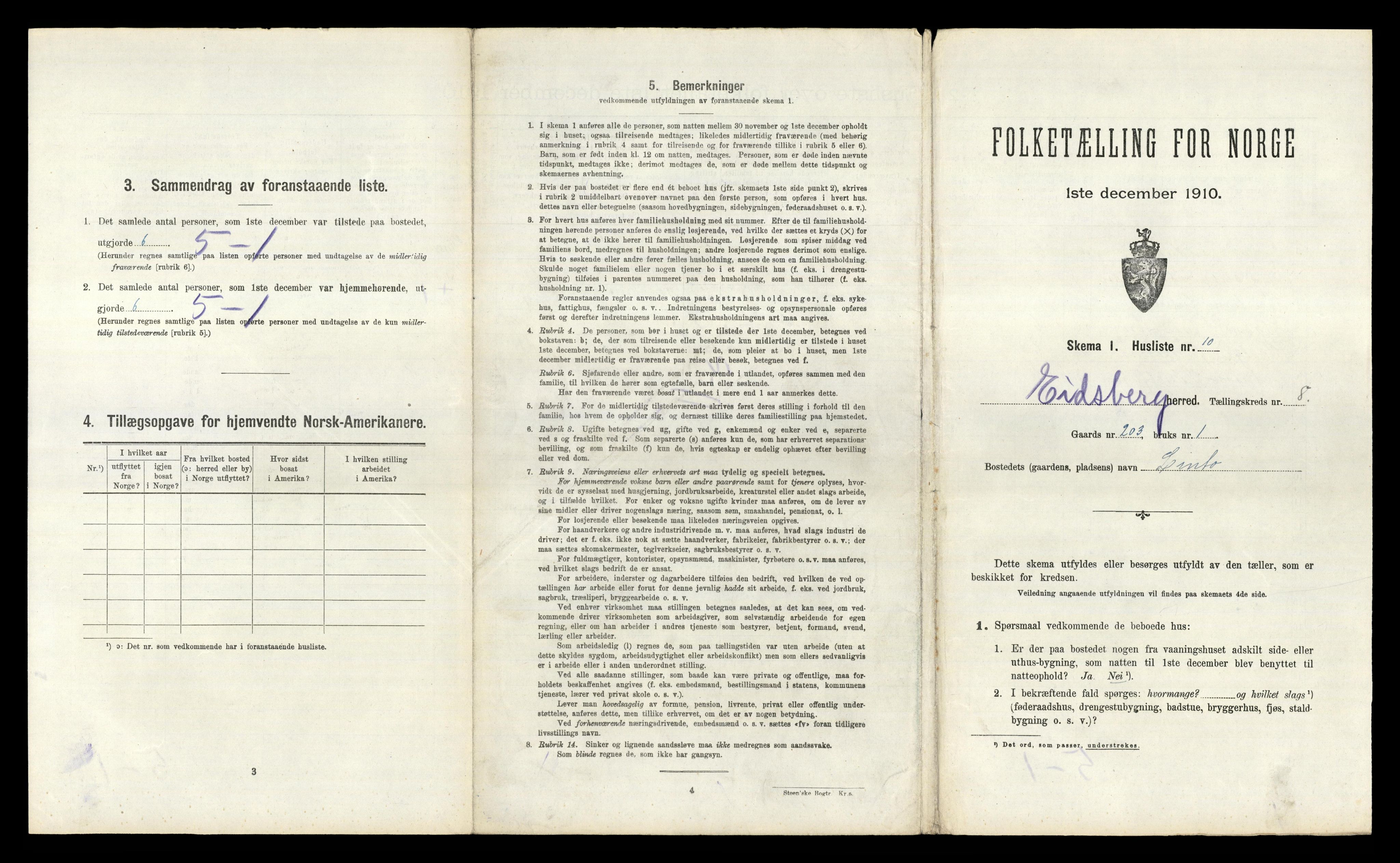 RA, 1910 census for Eidsberg, 1910, p. 1804