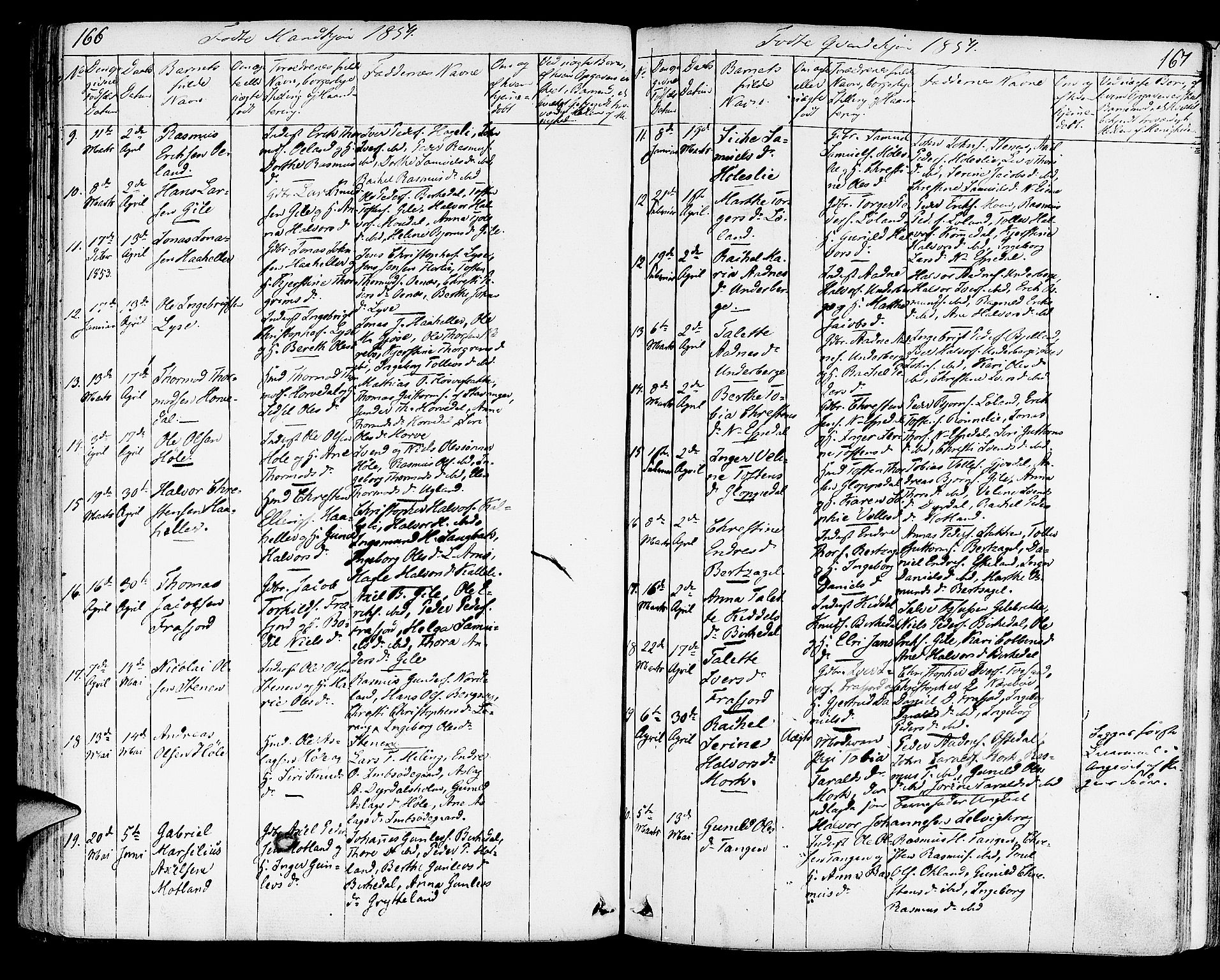 Strand sokneprestkontor, AV/SAST-A-101828/H/Ha/Haa/L0005: Parish register (official) no. A 5, 1833-1854, p. 166-167