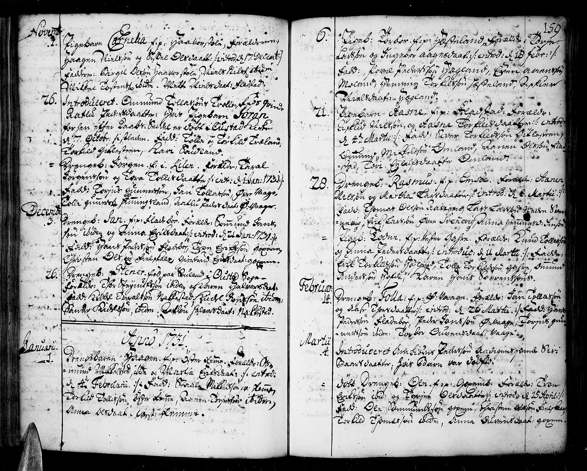 Sør-Audnedal sokneprestkontor, AV/SAK-1111-0039/F/Fa/Fab/L0001: Parish register (official) no. A 1 /2, 1726-1769, p. 159