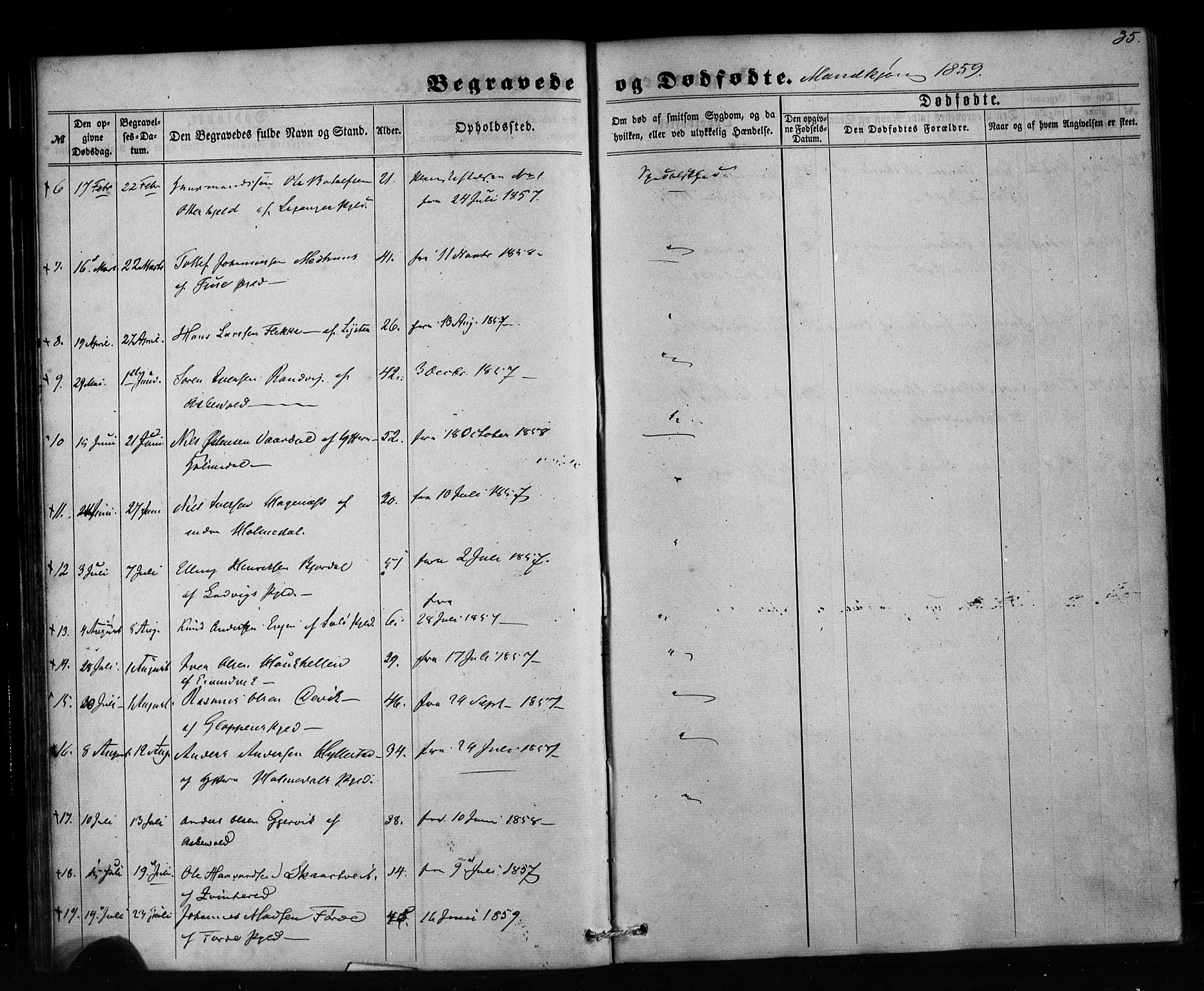 Pleiestiftelsen nr. 1 for spedalske sokneprestembete*, SAB/-: Parish register (official) no. A 1, 1859-1886, p. 35