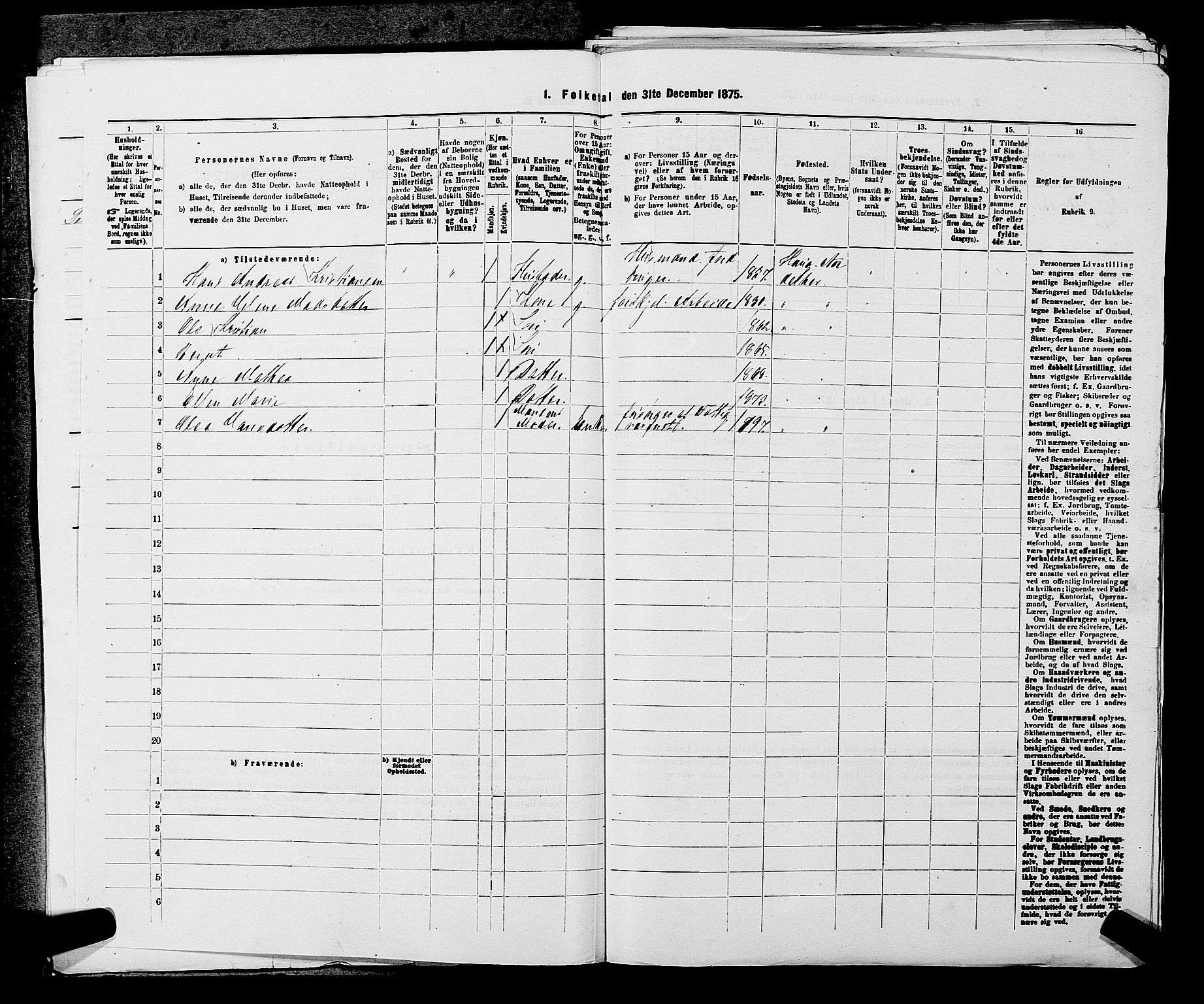 SAKO, 1875 census for 0613L Norderhov/Norderhov, Haug og Lunder, 1875, p. 1698