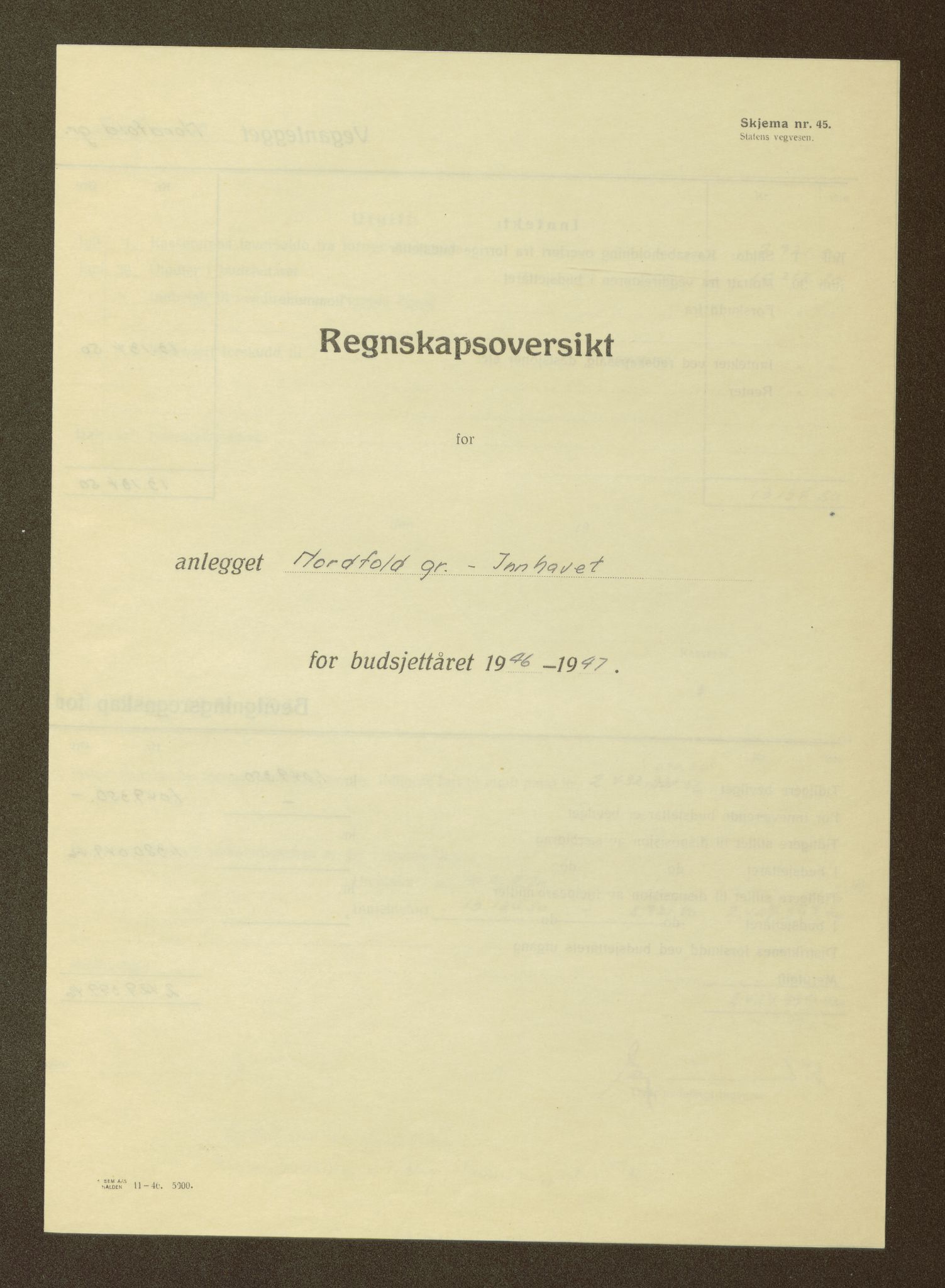 Nordland vegkontor, AV/SAT-A-4181/F/Fa/L0030: Hamarøy/Tysfjord, 1885-1948, p. 1581